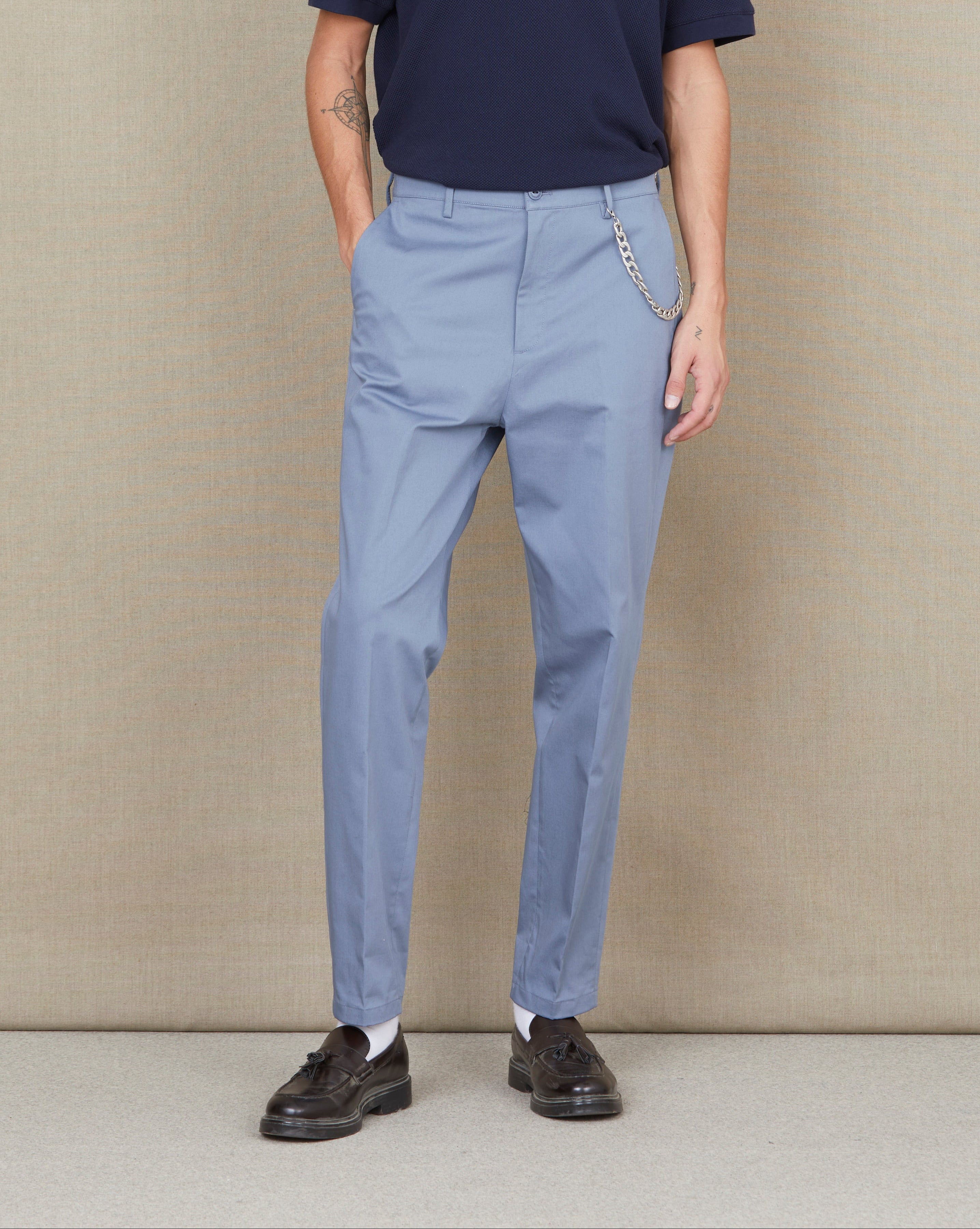 BLUE PLEAT PANTS
