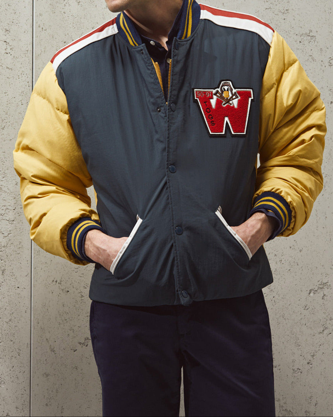 DOUDOUNE VINTAGE COLLEGE KAKI