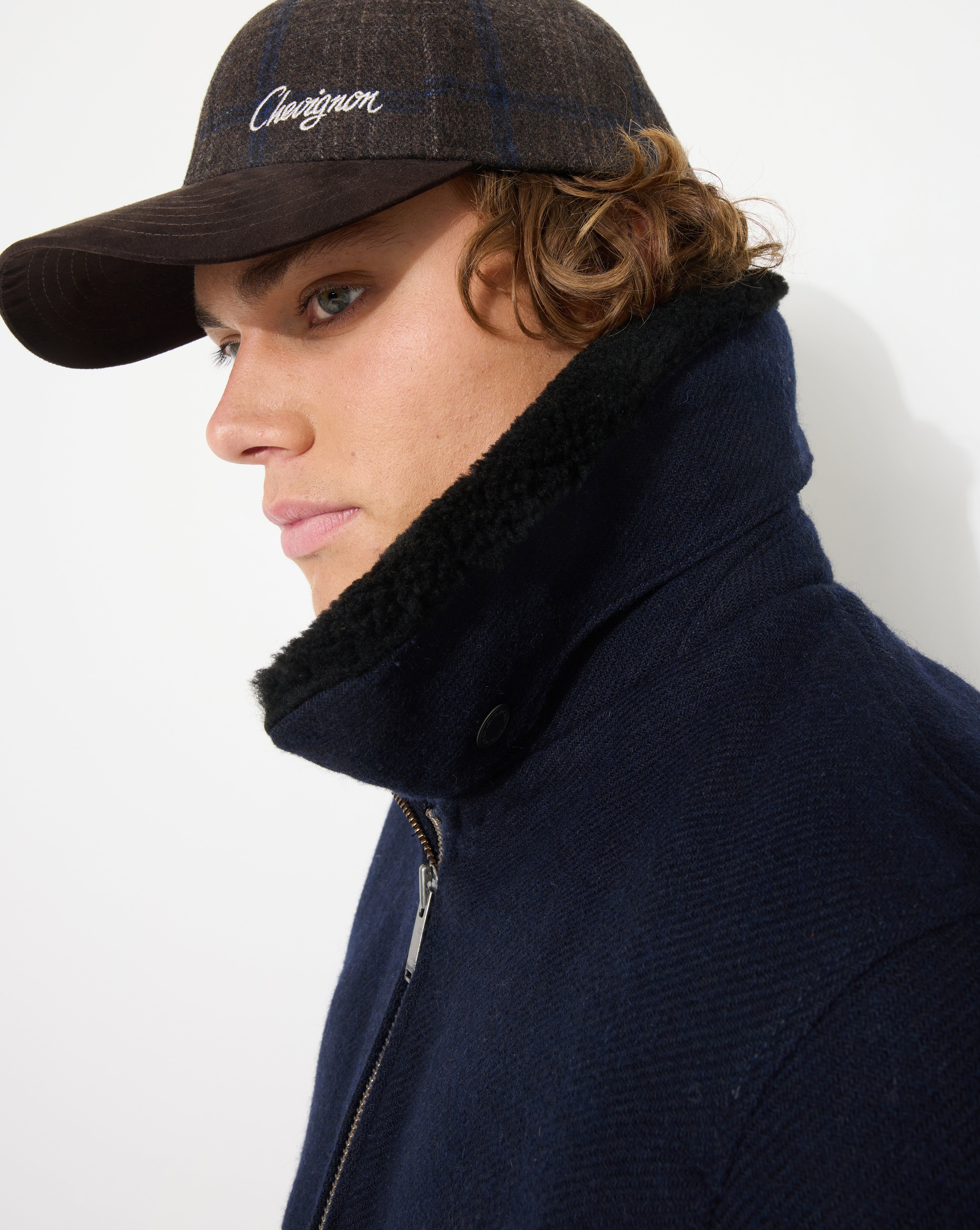 NAVY BLUE WOOL PILOT JACKET