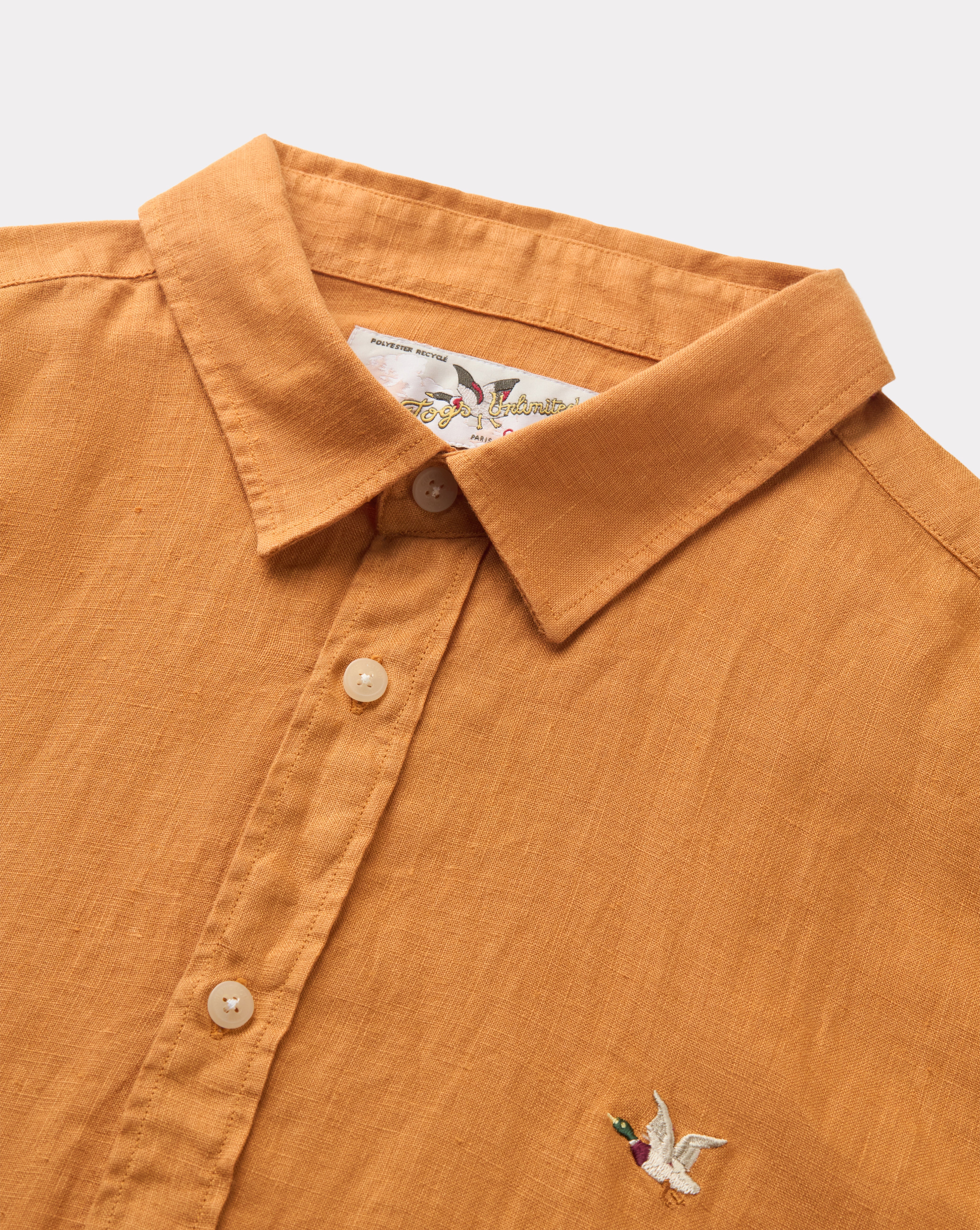 CHEMISE ORLANDO EN LIN ORANGE