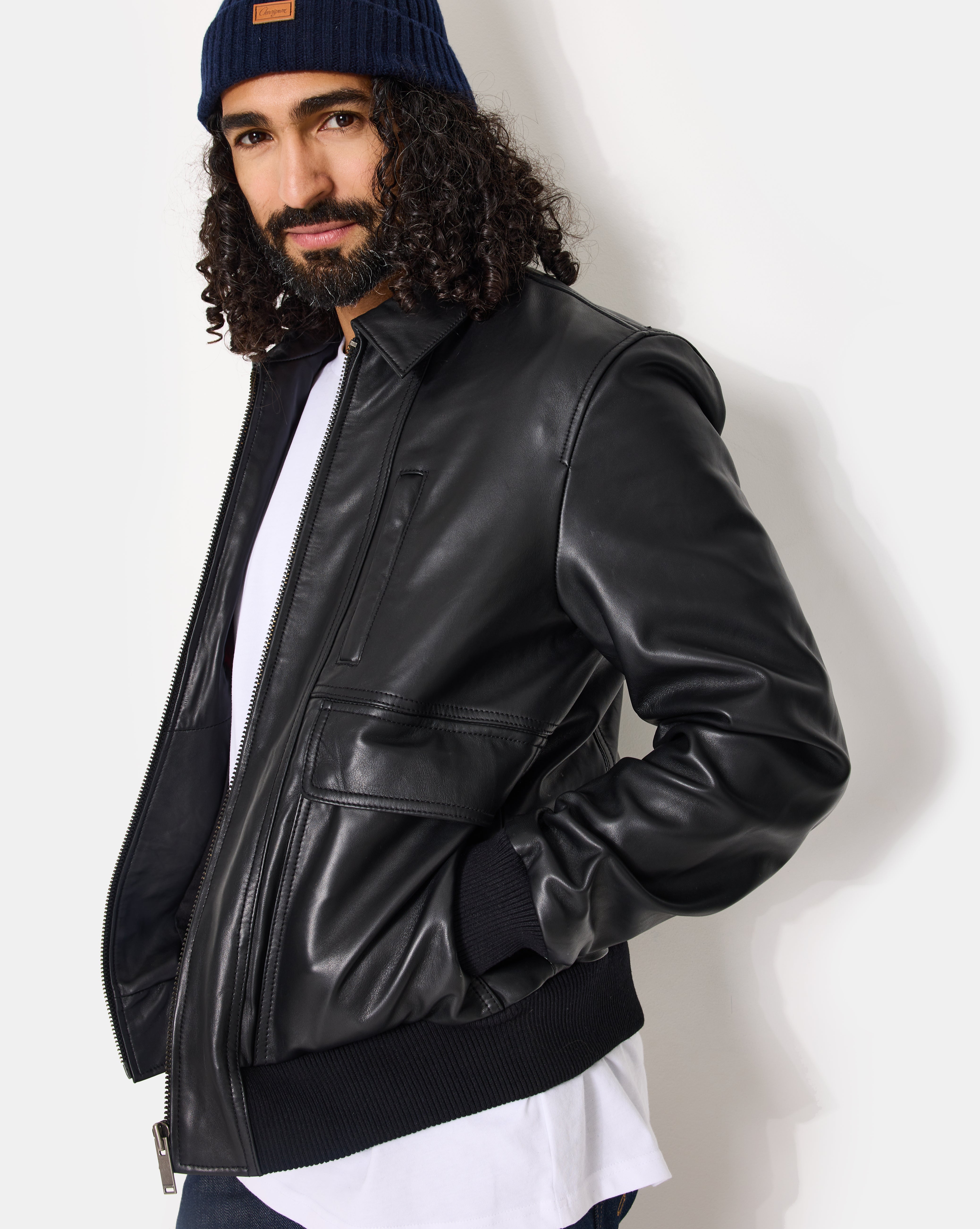 BLOUSON EN CUIR PAOLO NOIR