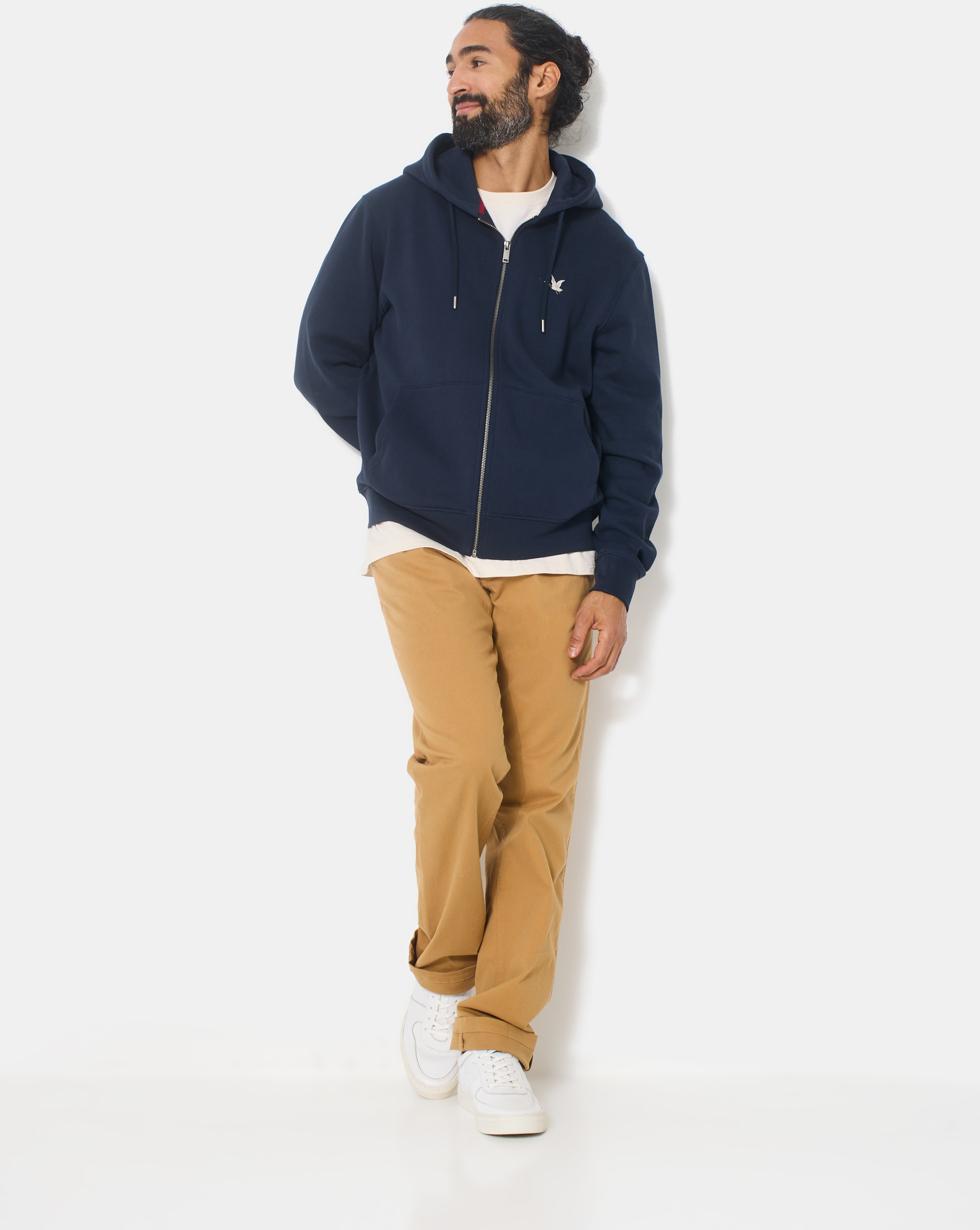 SWEATSHIRT CITY HOOD ZIPPE BLEU