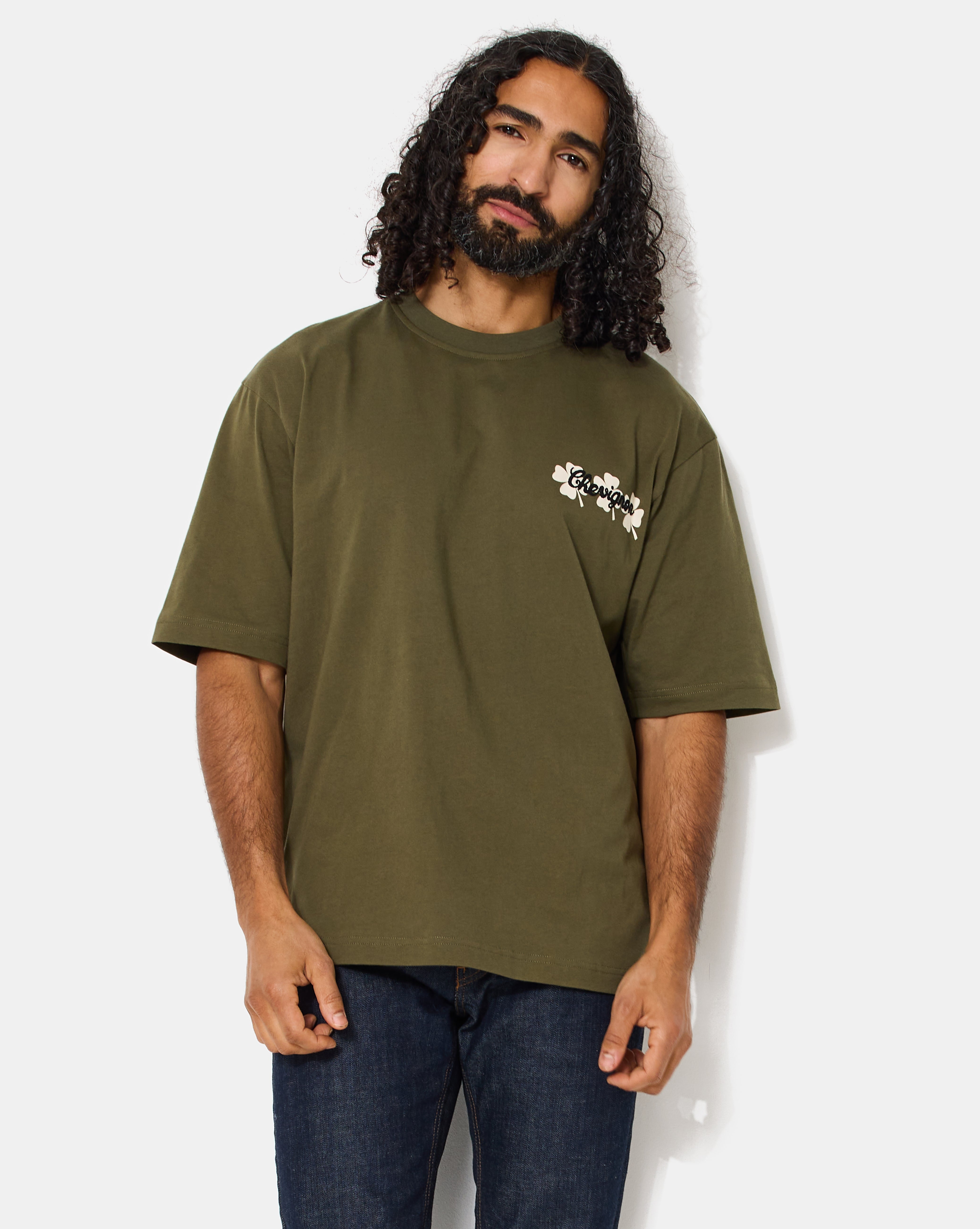 T-SHIRT CLOVER TEE OVERSIZE KAKI