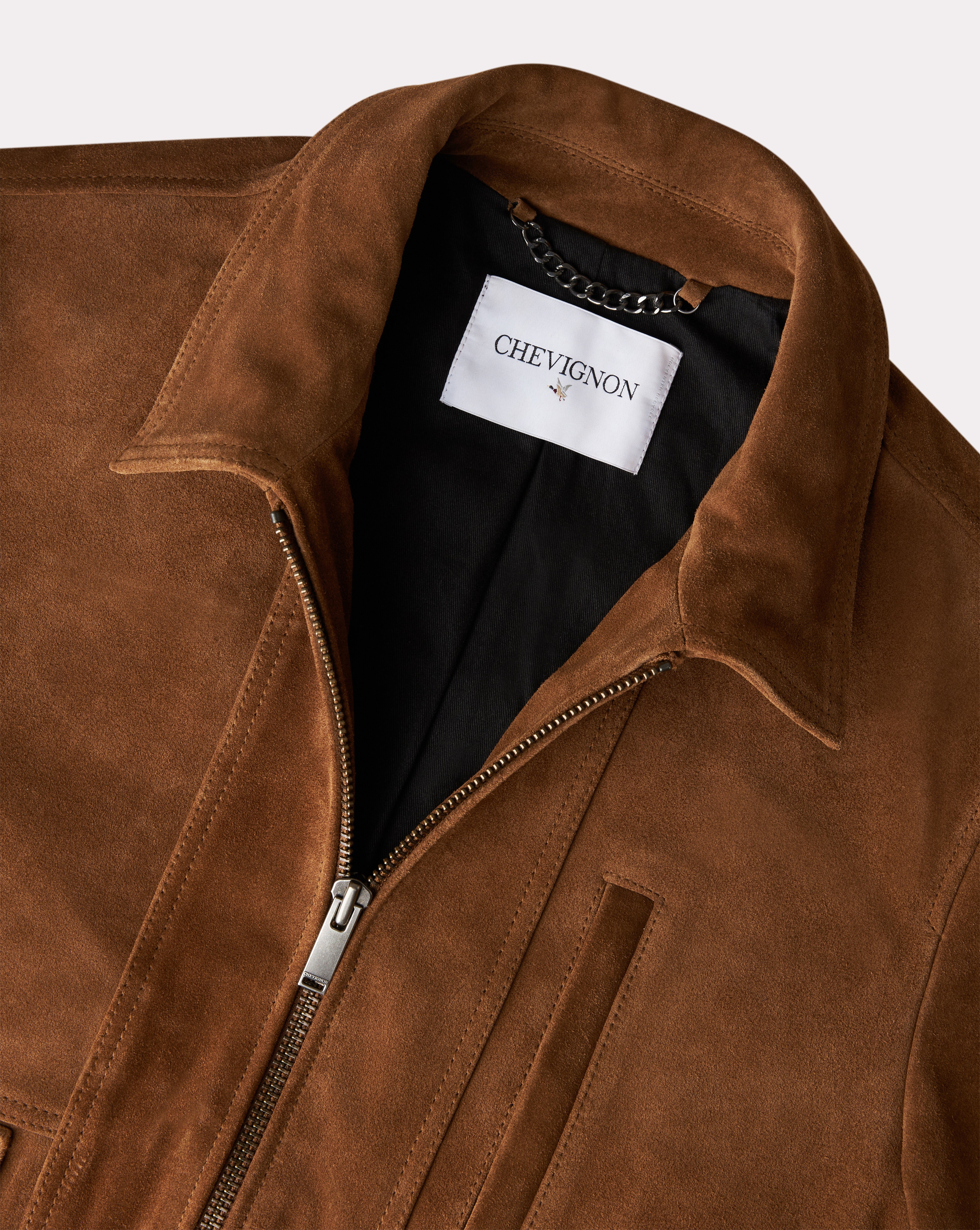 BLOUSON EN CUIR PAOLO MARRON