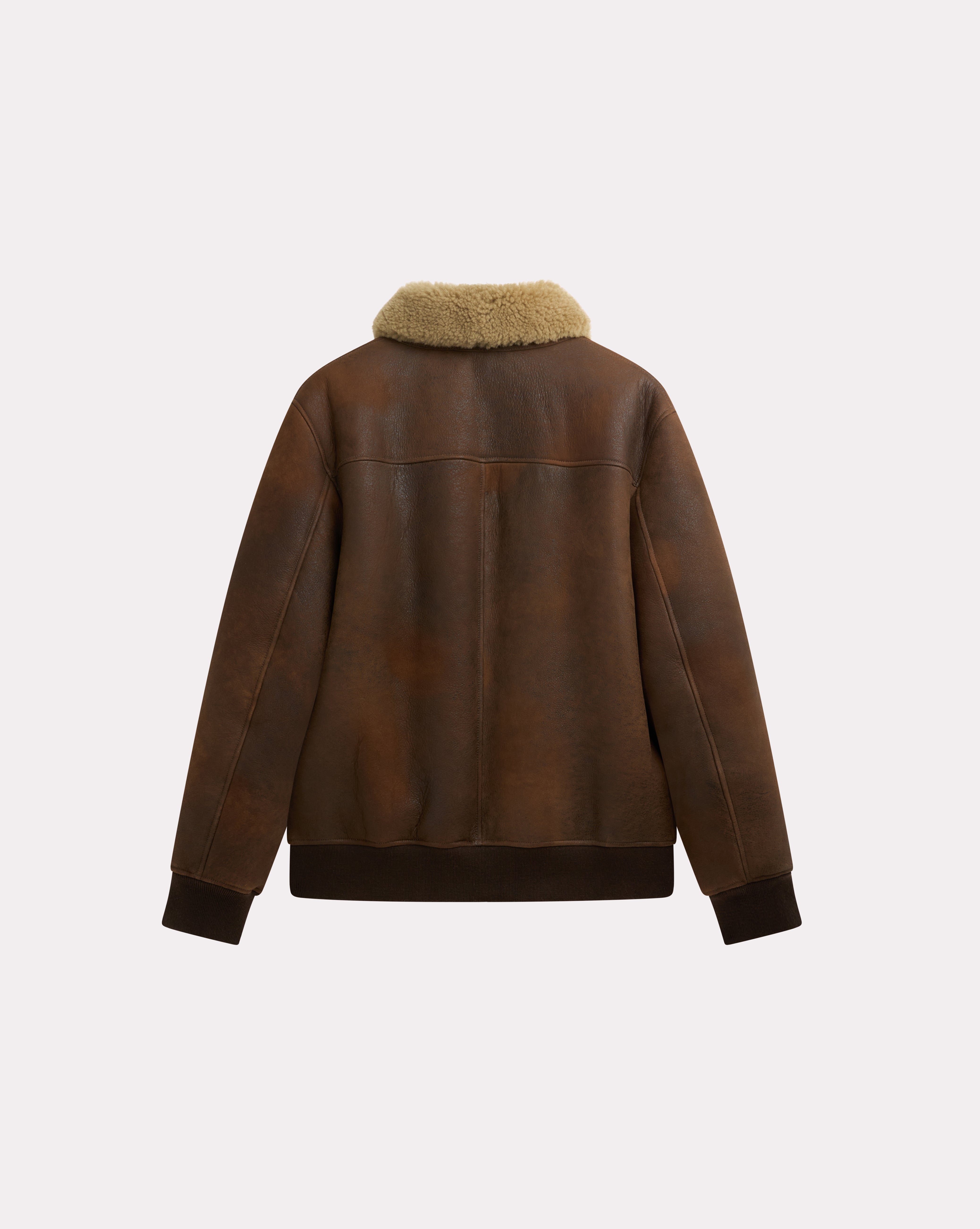BLOUSON EN CUIR PILOT SHEEP MARRON