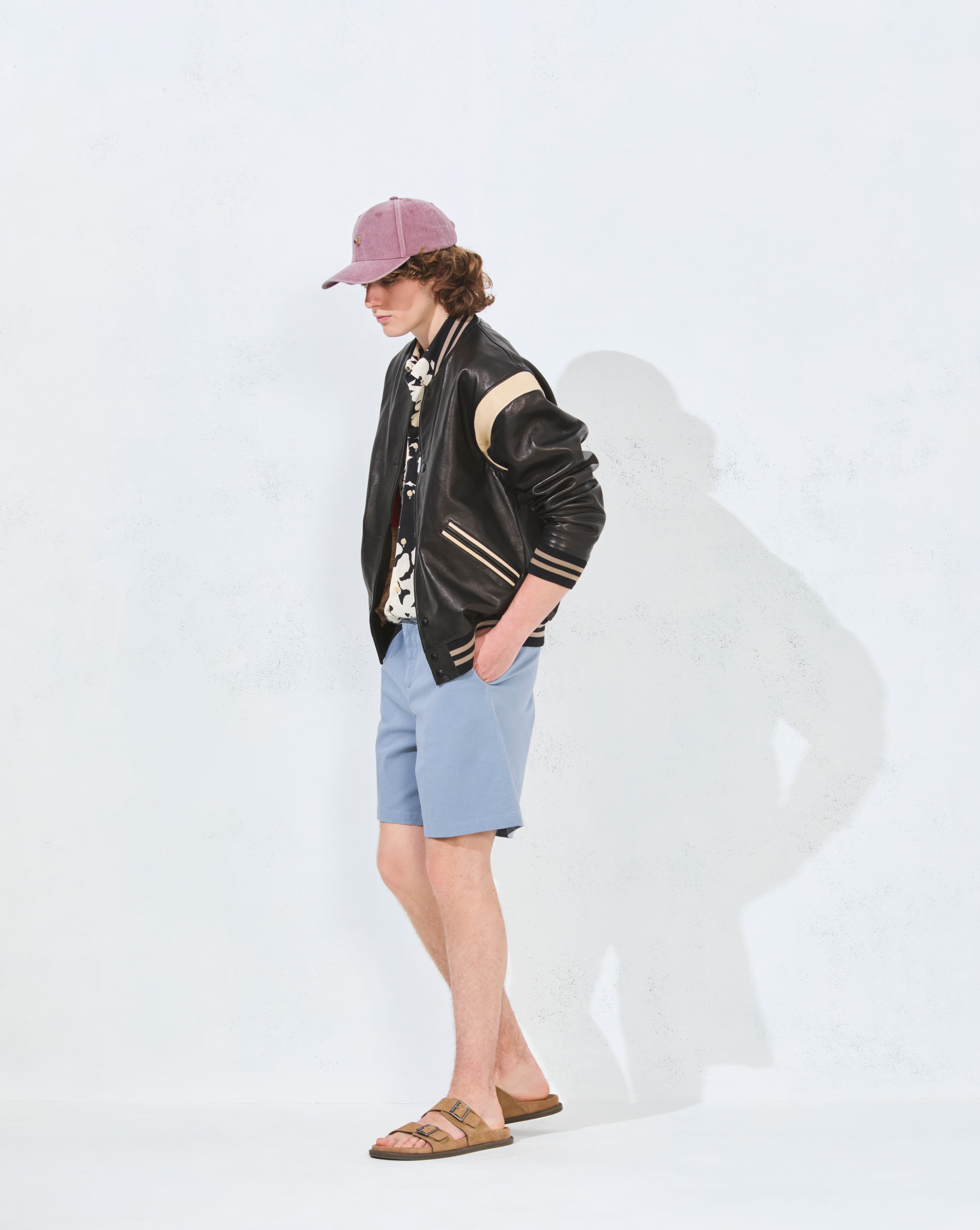 TEDDY VARSITY EN CUIR NOIR