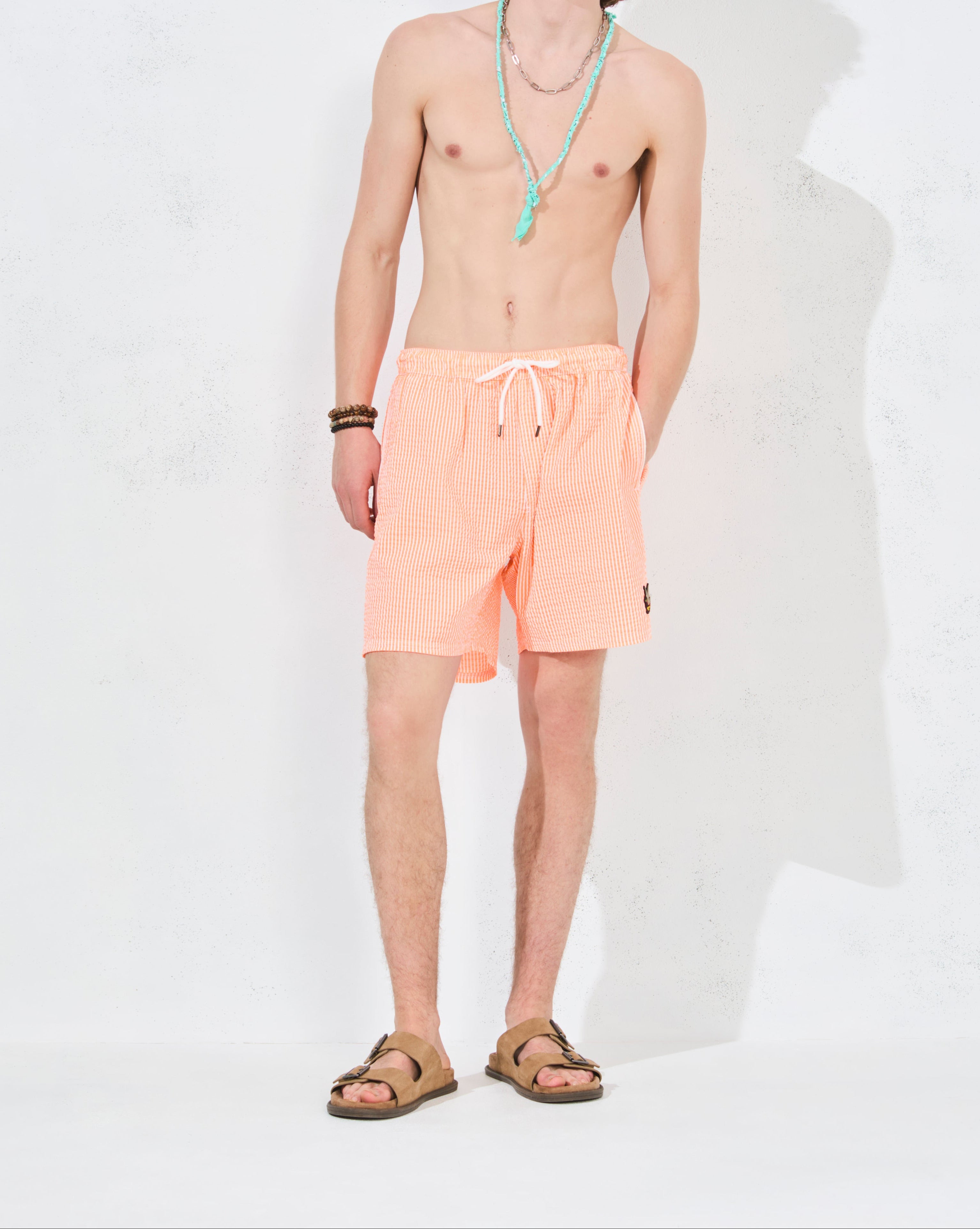 DUCK SWIM STRIPE ORANGE SWIMSUIT