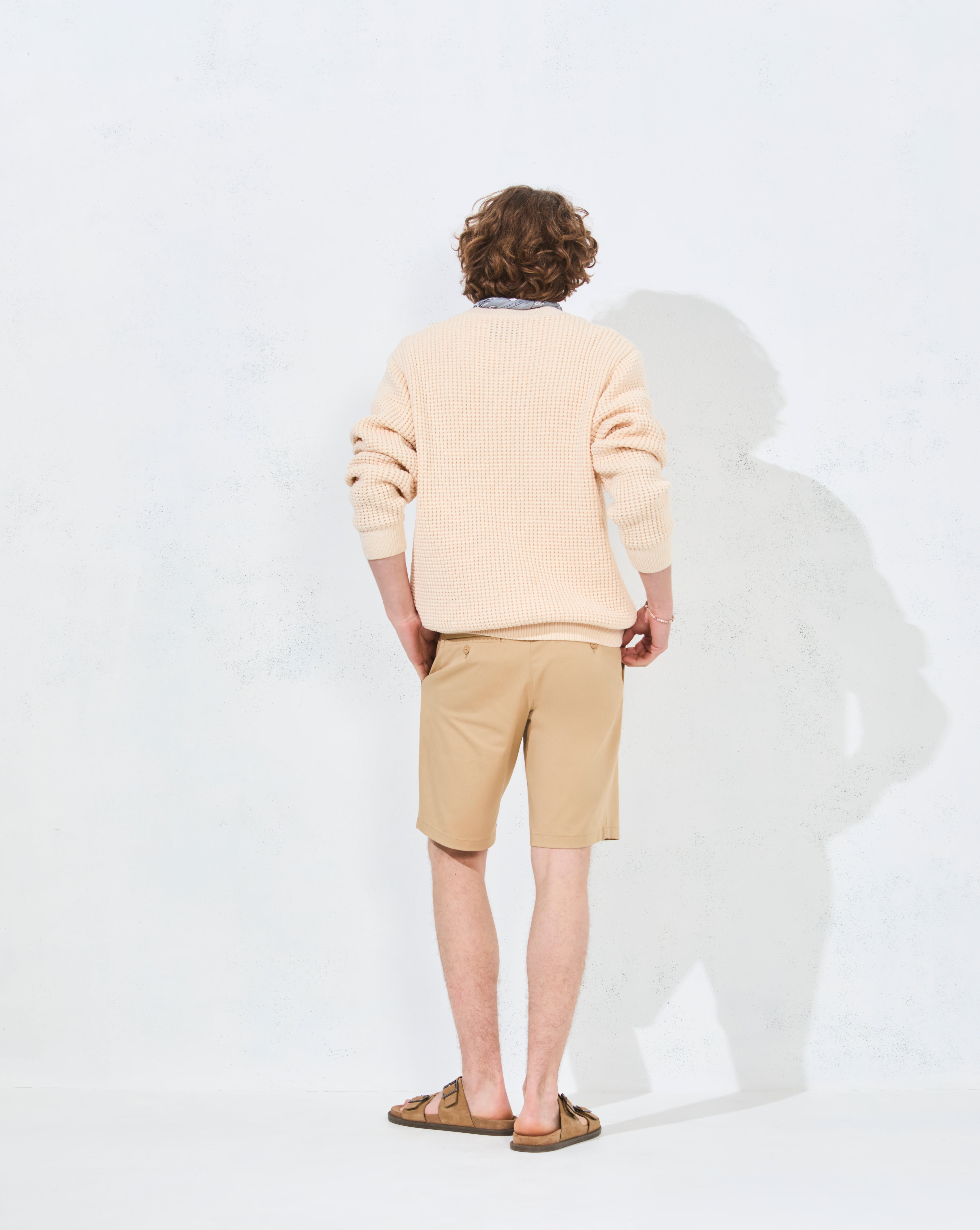 PULL PALM EN COTON ÉCRU