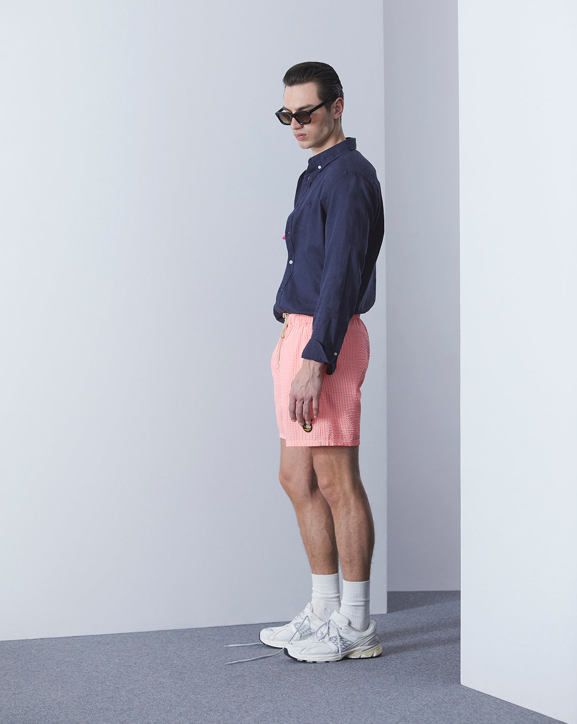 ROSA BADEANZUG MIT ENTEN-STREIFEN