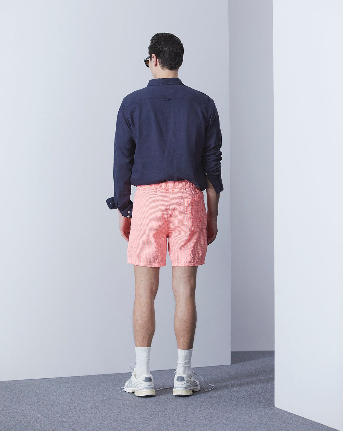 ROSA BADEANZUG MIT ENTEN-STREIFEN