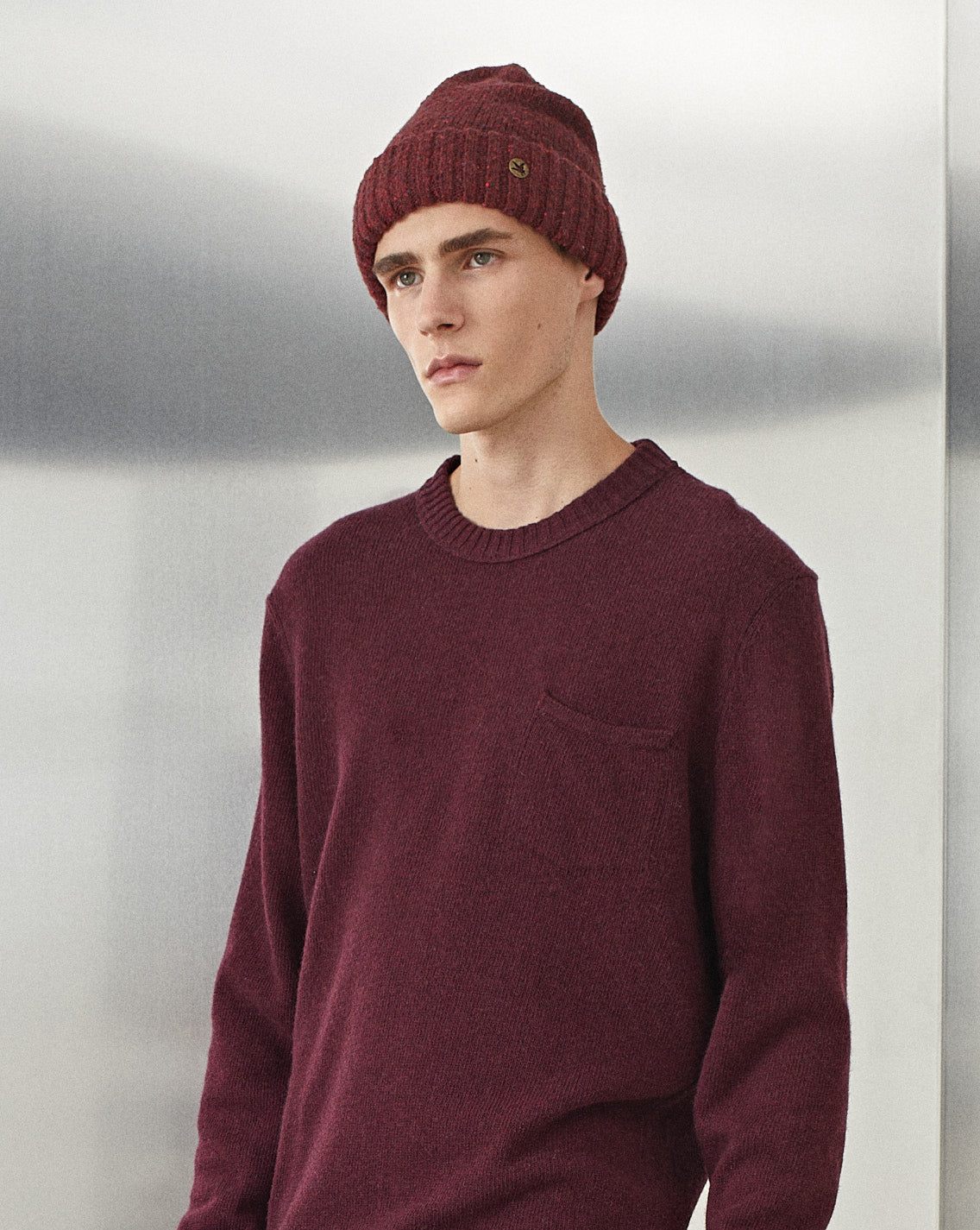 BURGUNDY MOULINE HAT