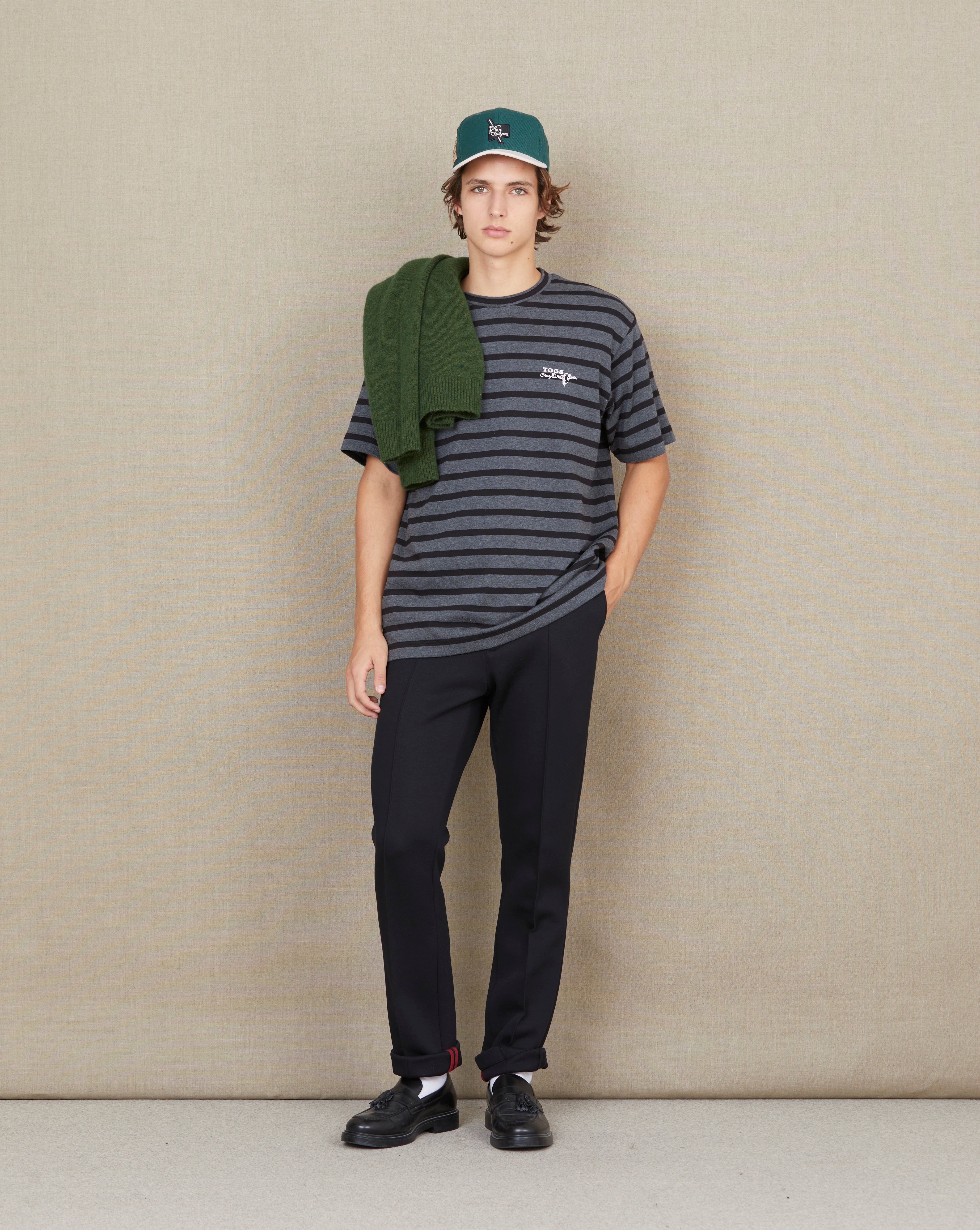 T-SHIRT OUTERWEAR STRIPES NOIR