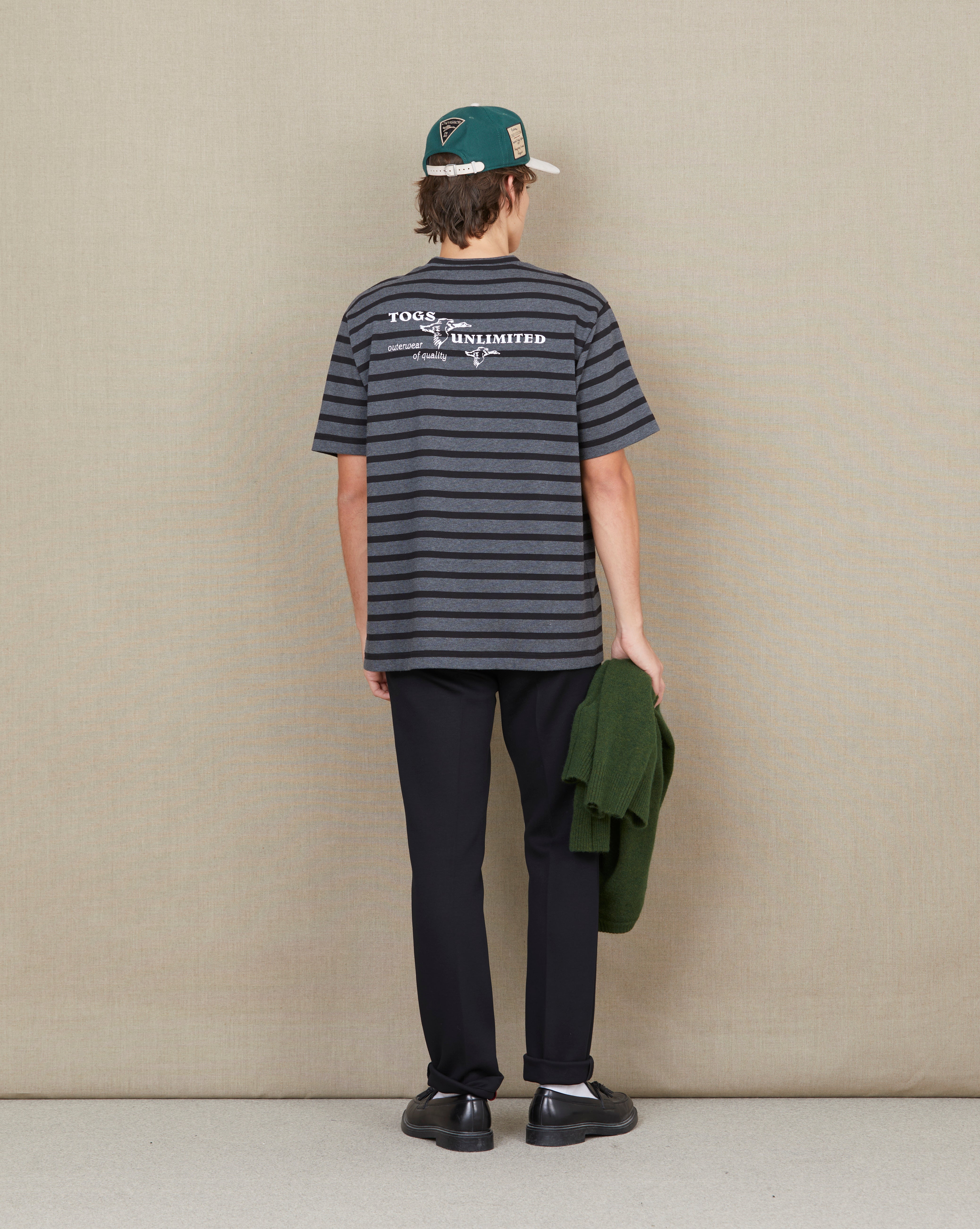 T-SHIRT OUTERWEAR STRIPES NOIR