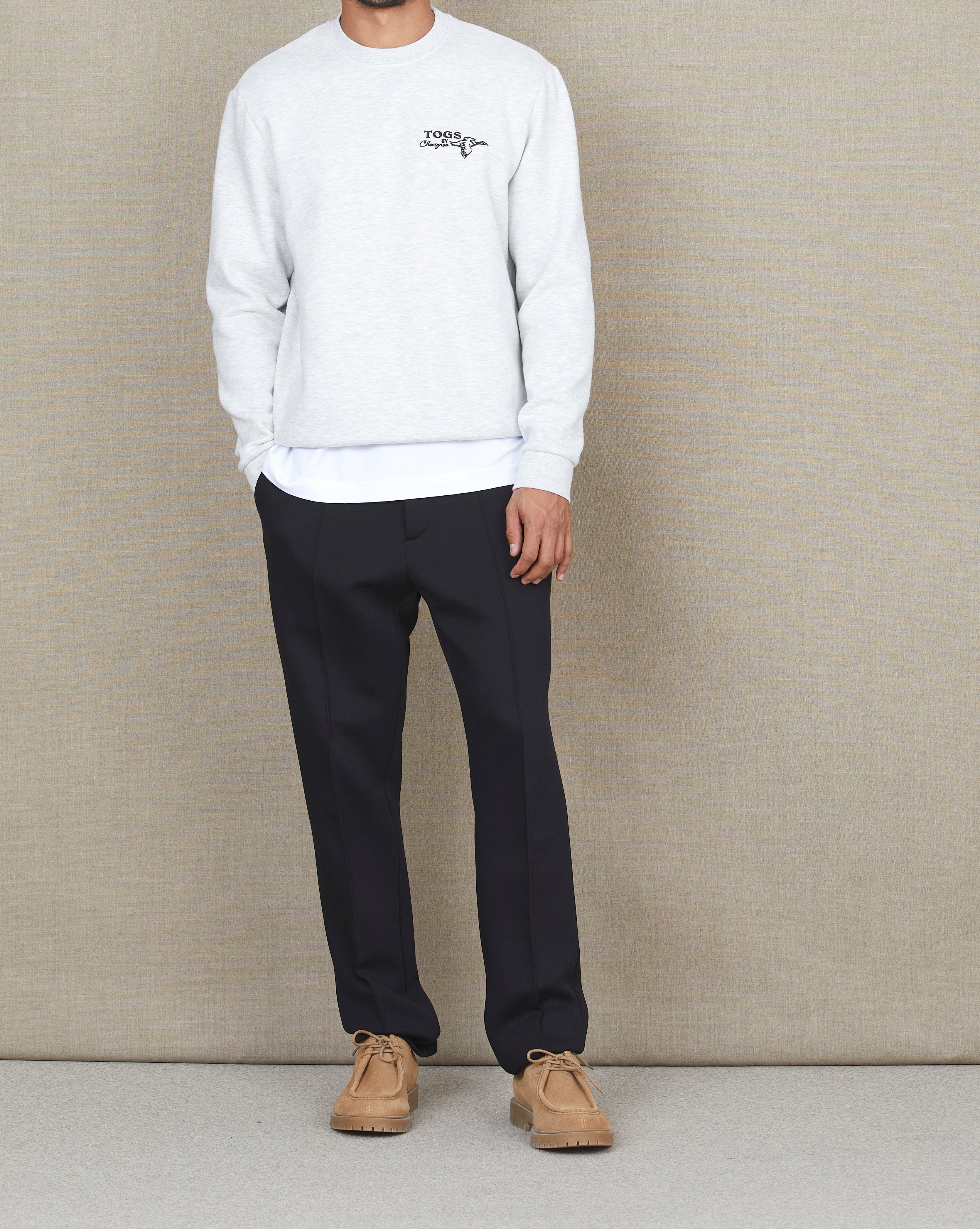 BESTICKTES SWEATSHIRT-OBERBEKLEIDUNG GRAUES SWEATSHIRT