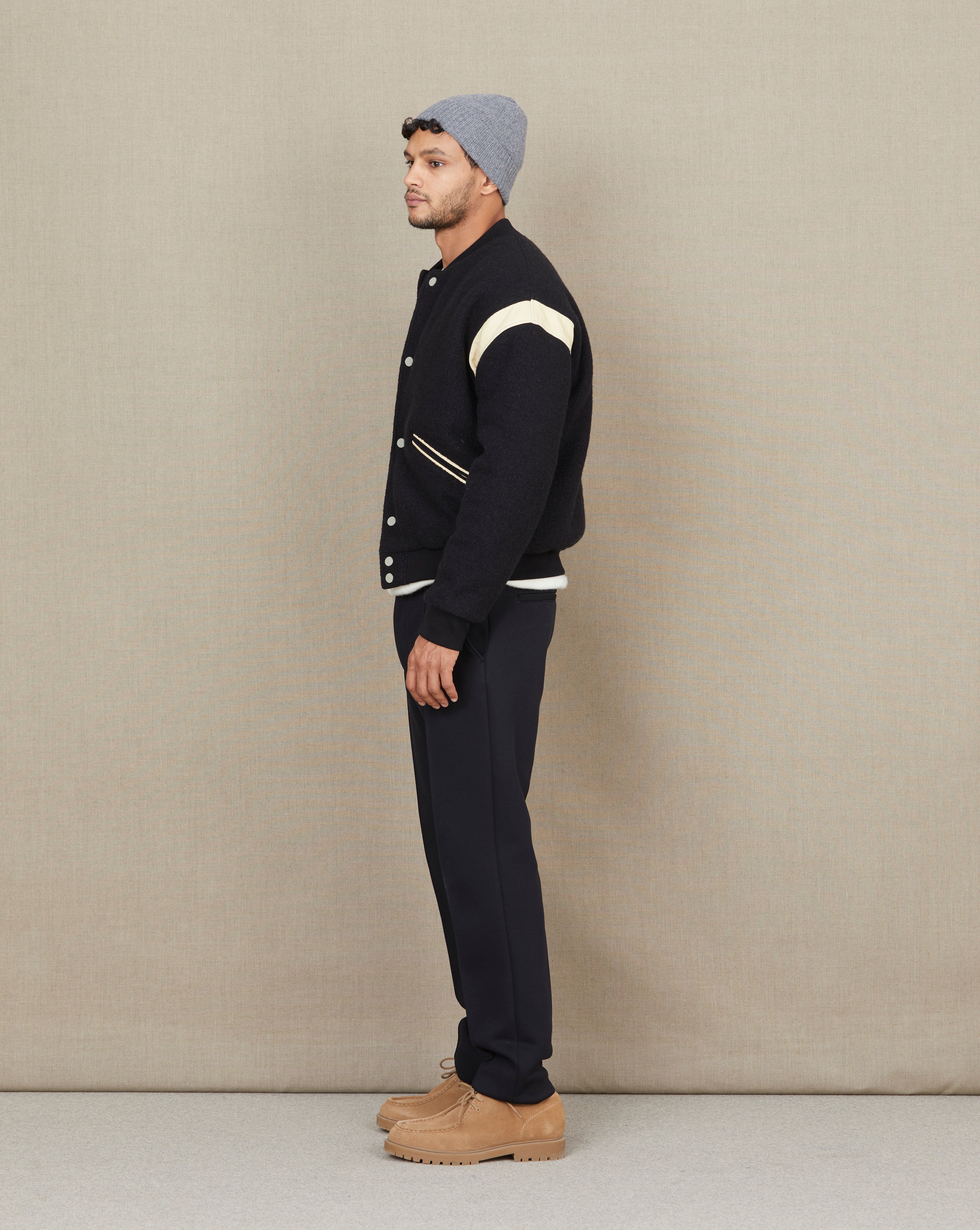 BLOUSON VARSITY WOOL NOIR