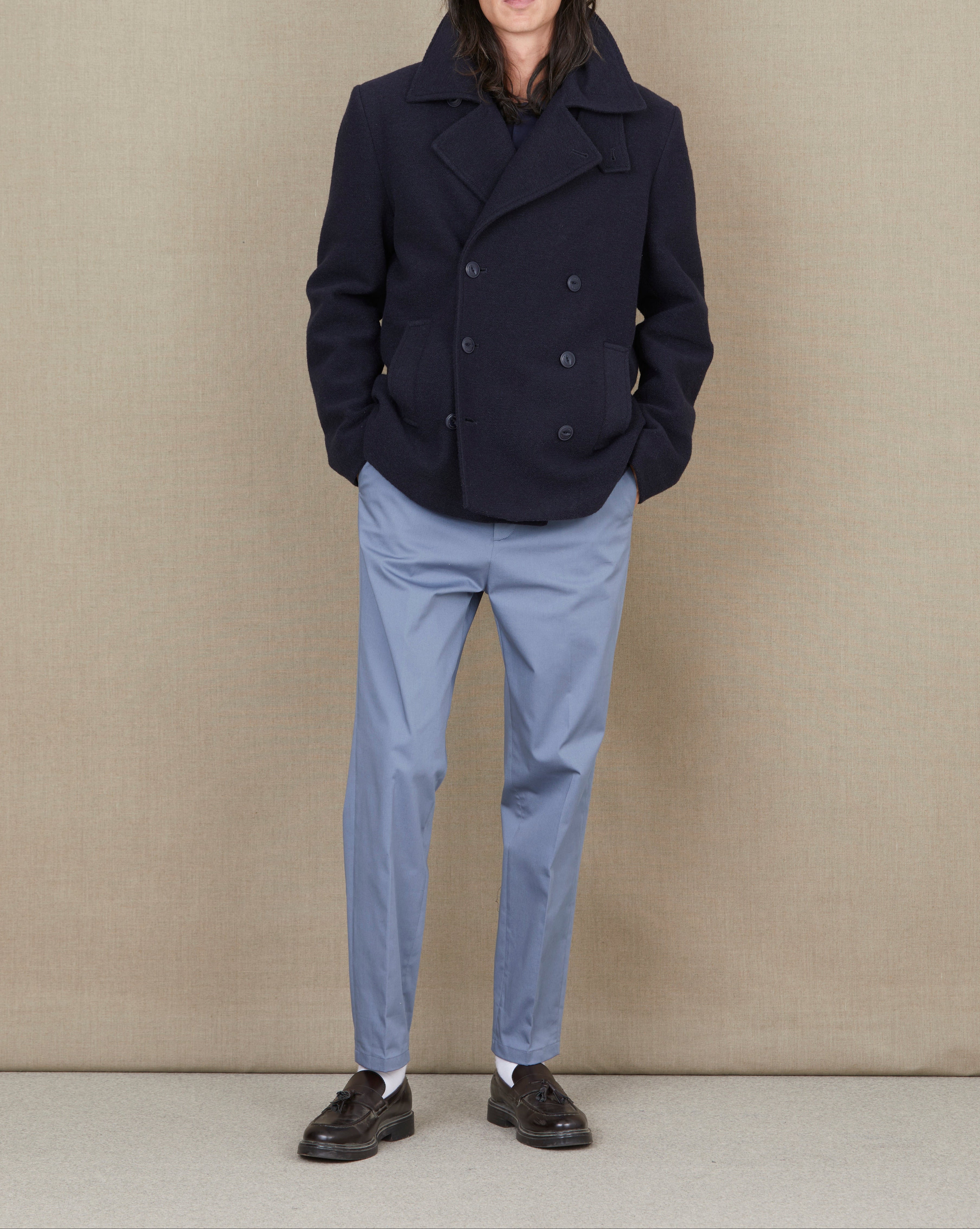 BLUE PEA COAT JACKET