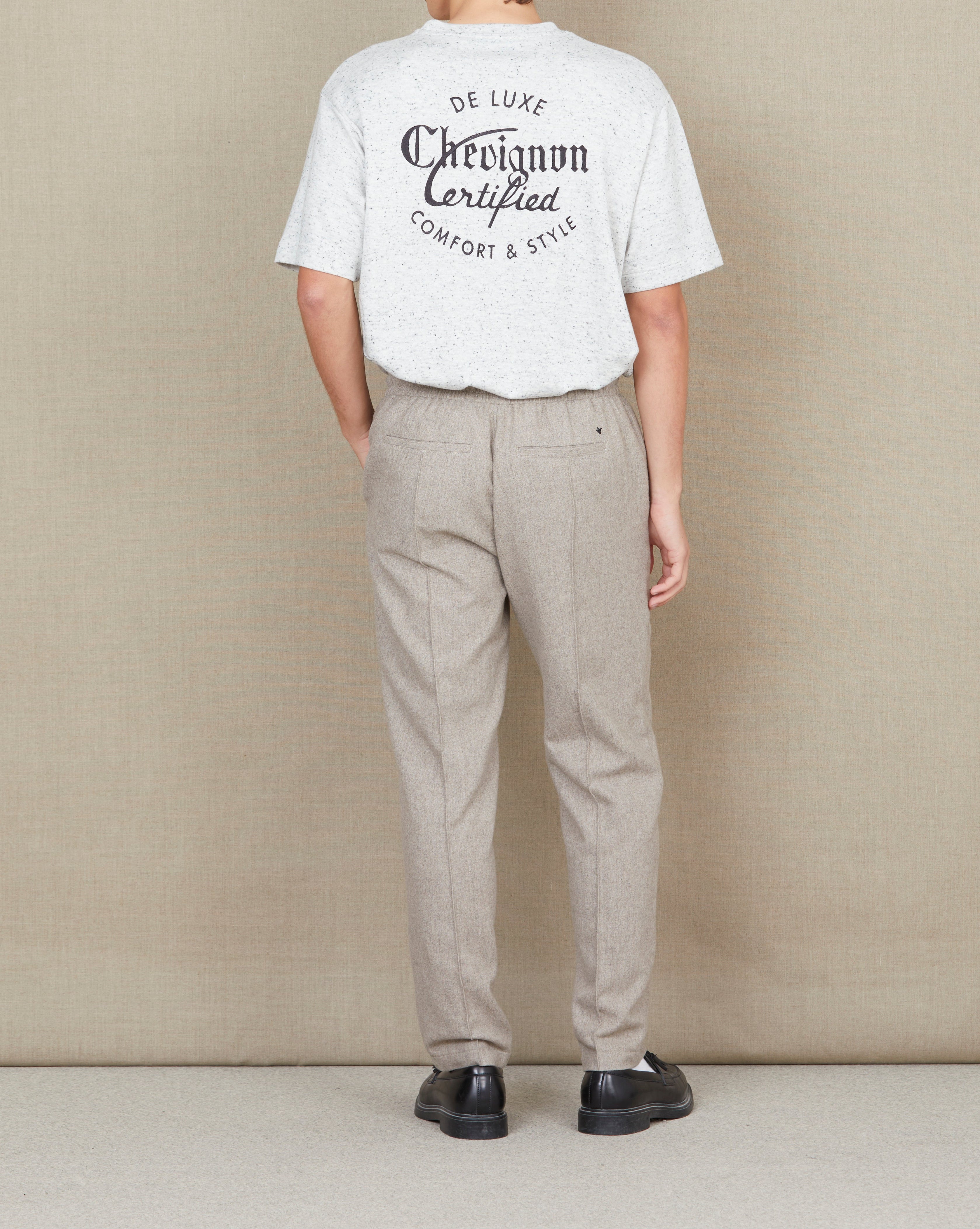 BESTICKTES T-SHIRT ZERTIFIZIERTES T-STÜCK NEPS GRAU