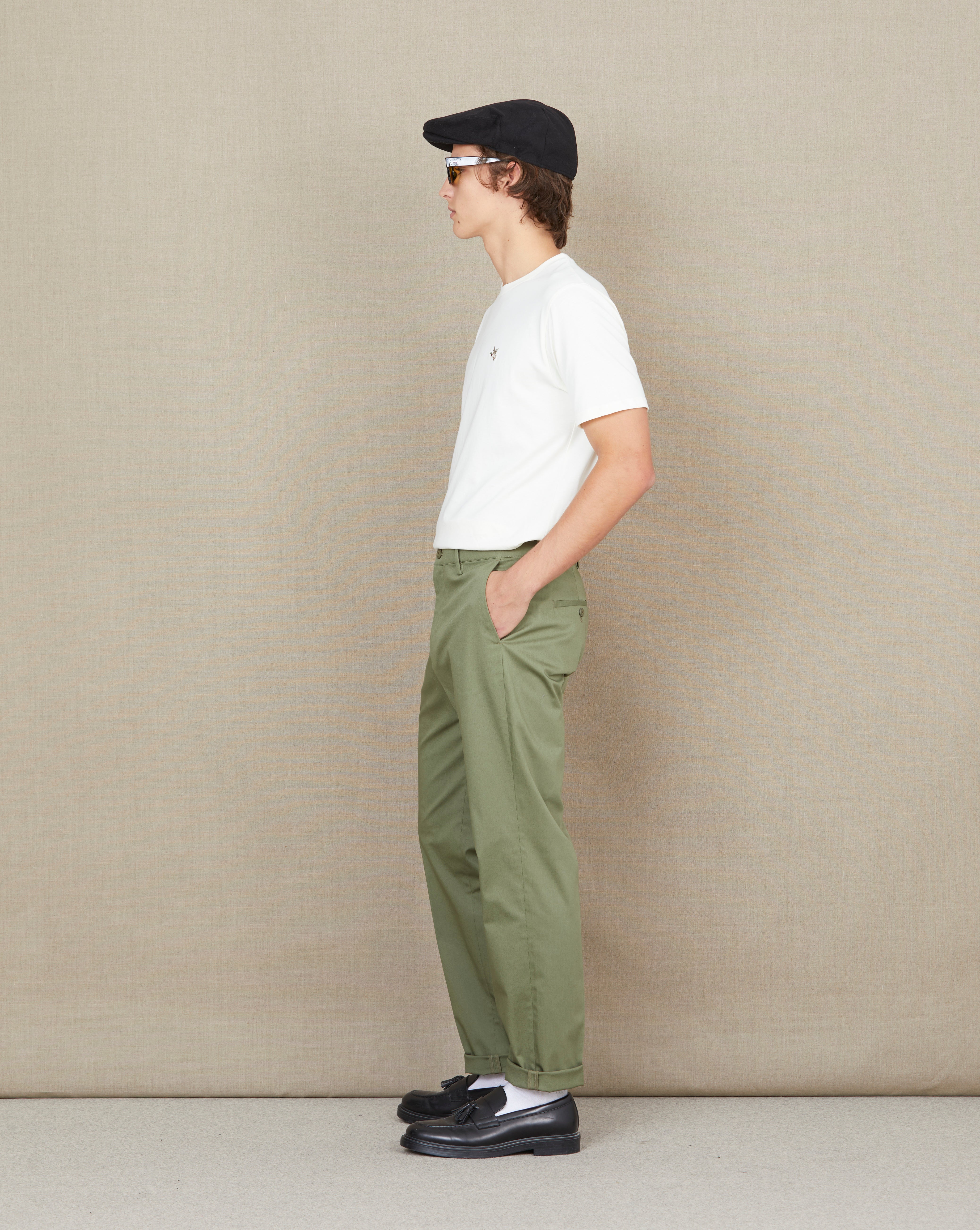 PANTALON PLEAT VERT