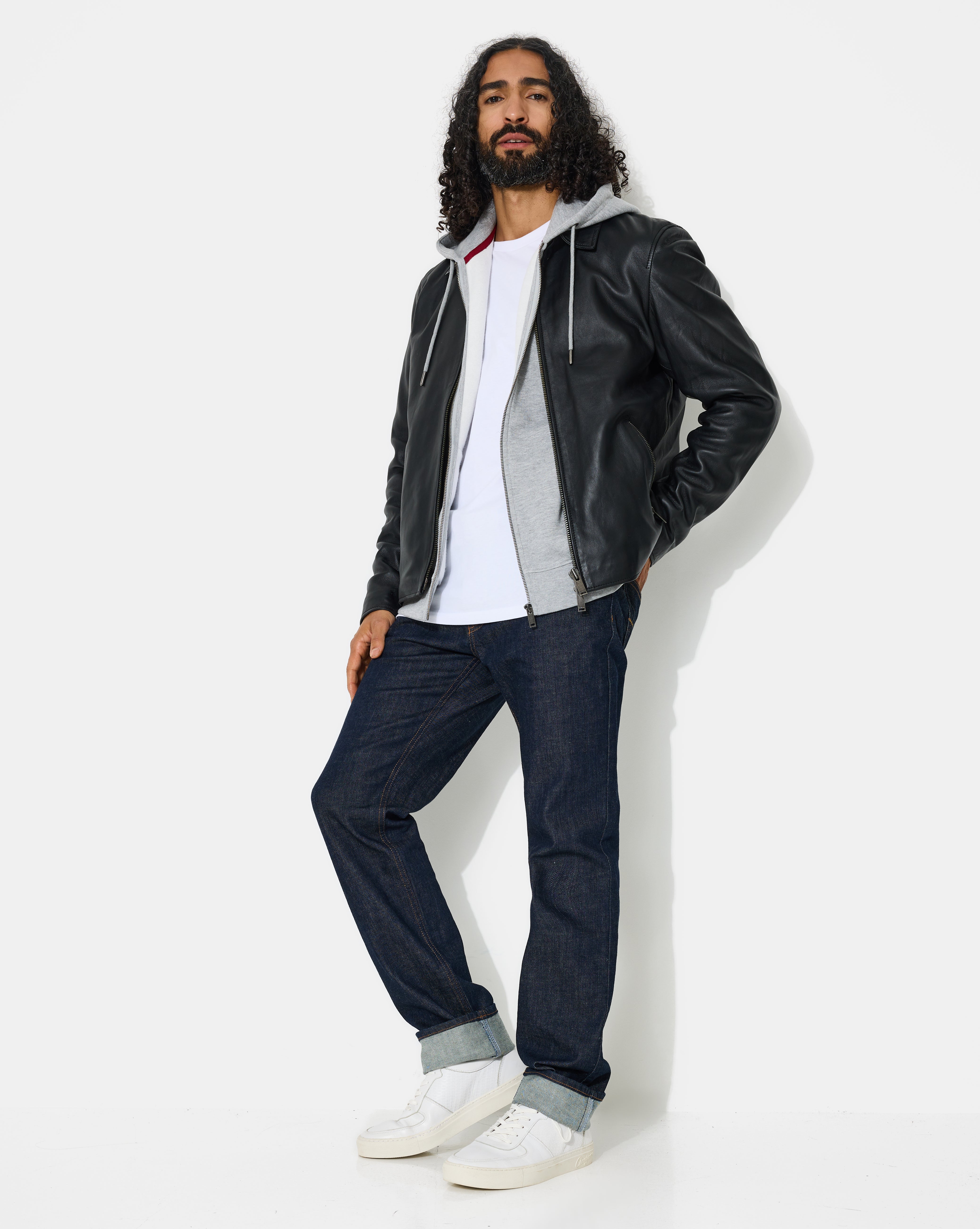 BLOUSON EN CUIR TROOPER NOIR