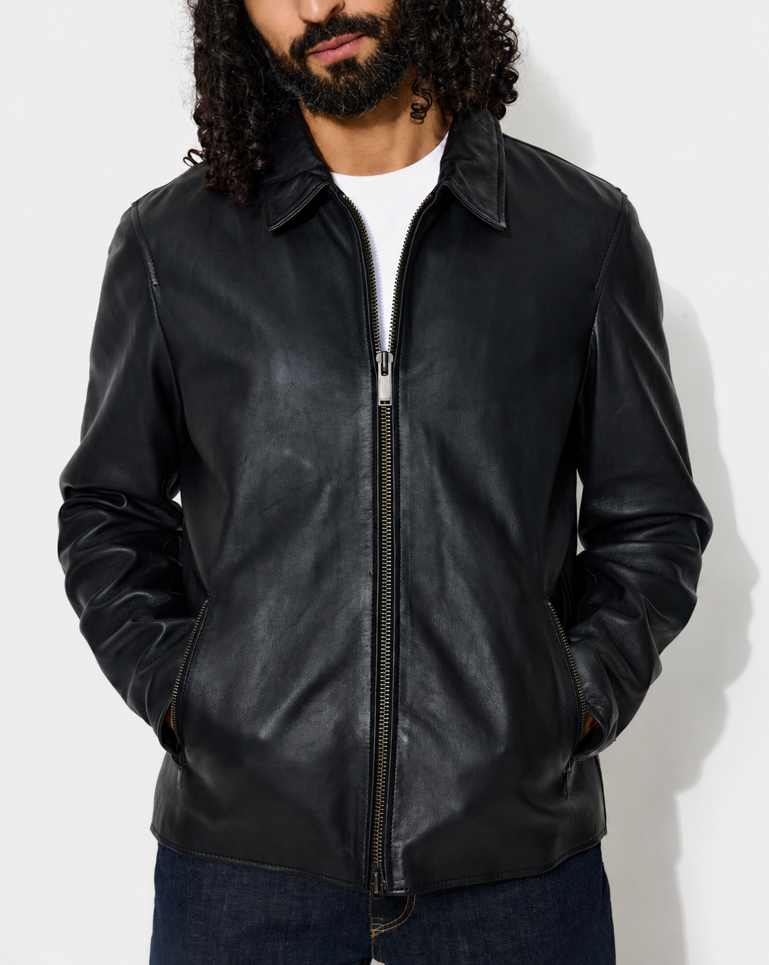 BLOUSON EN CUIR TROOPER NOIR