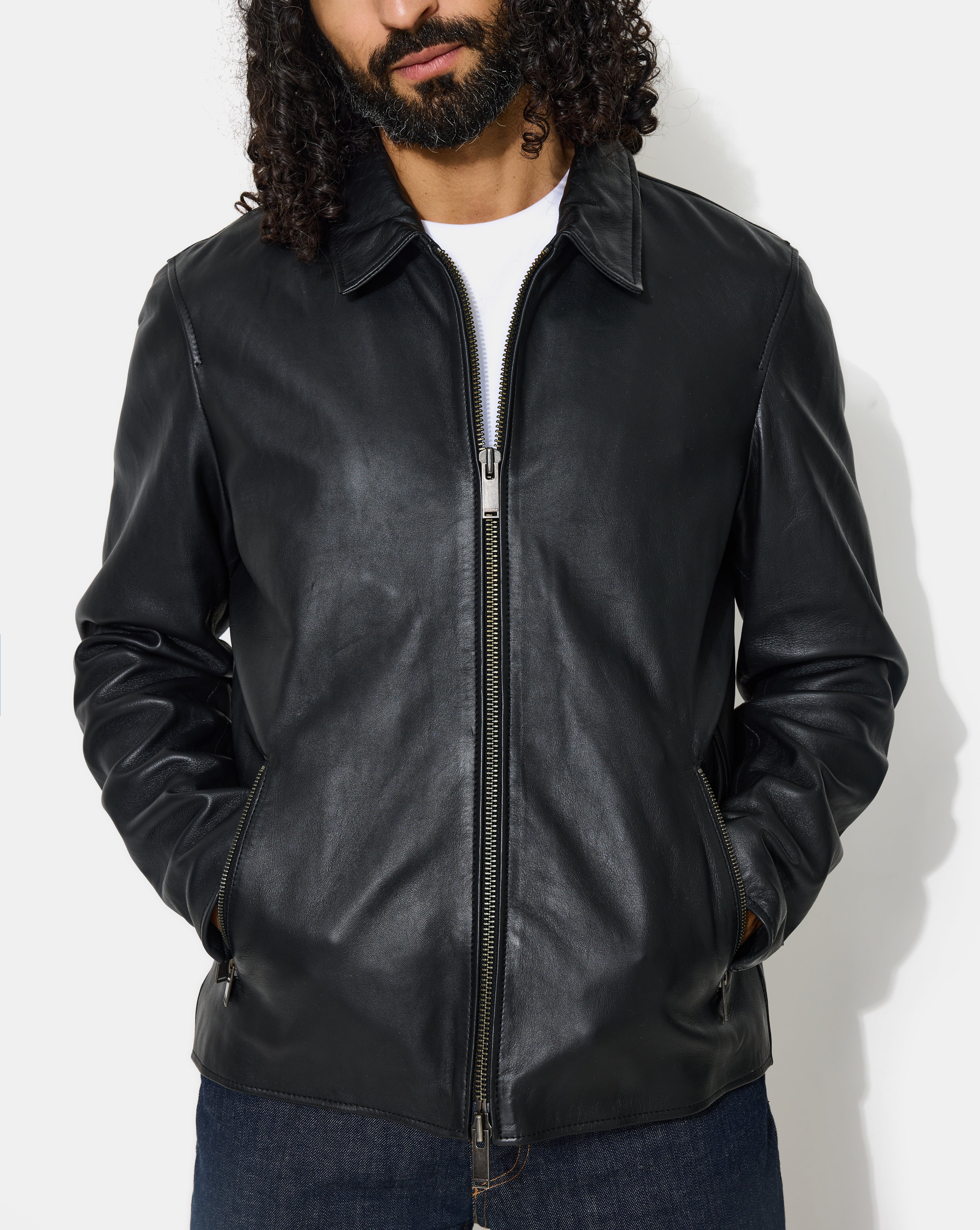 BLACK TROOPER LEATHER JACKET