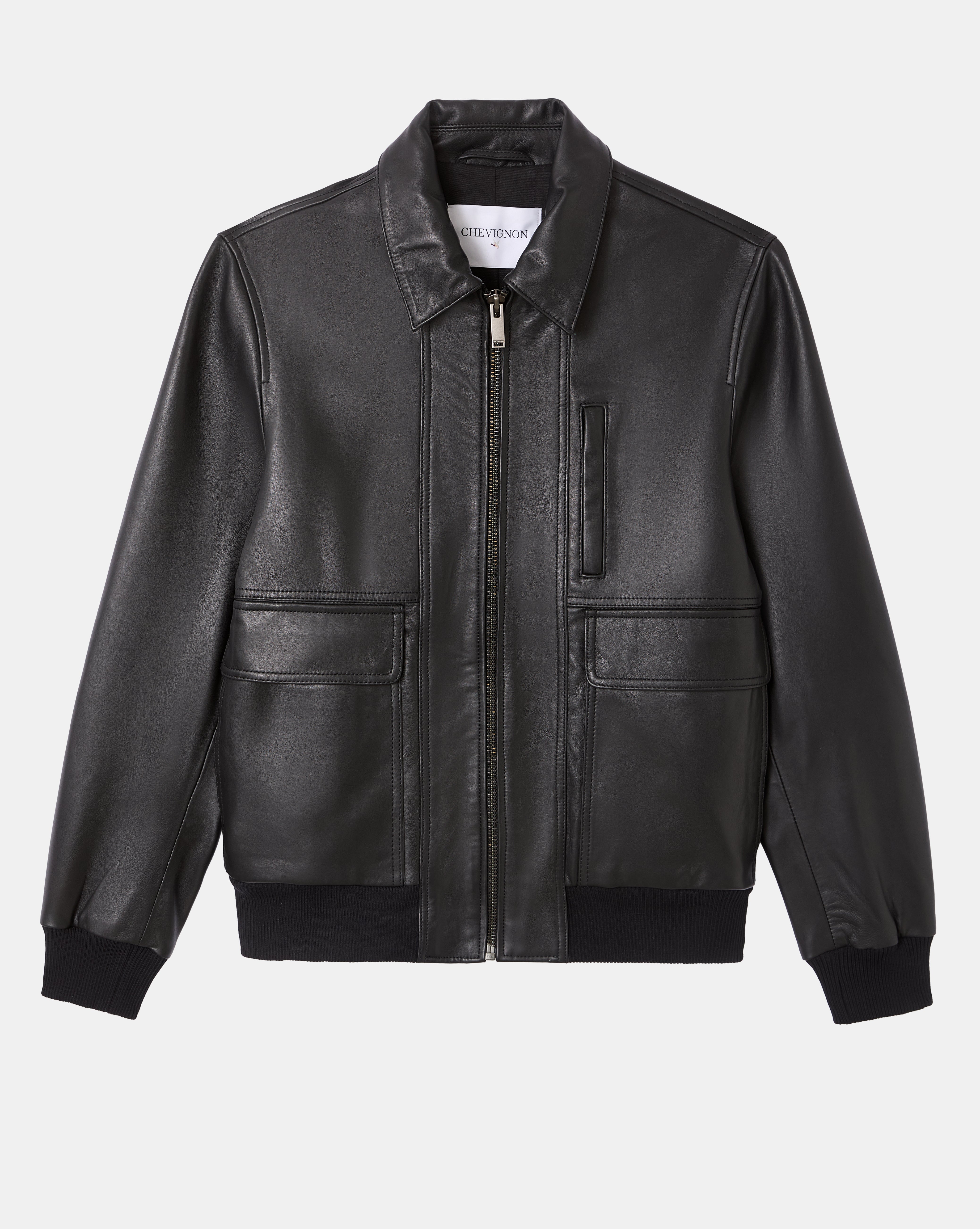 BLOUSON EN CUIR PAOLO NOIR