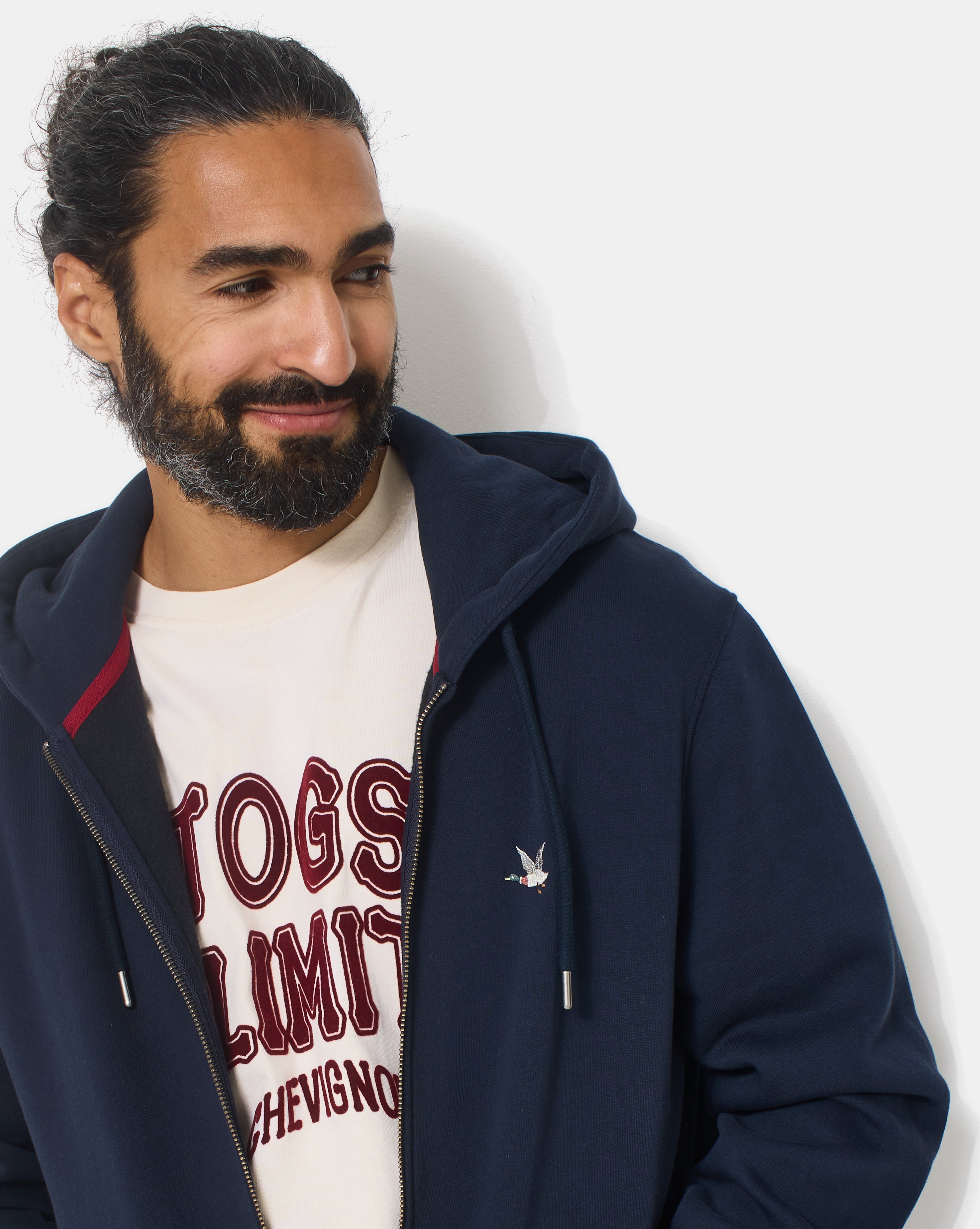 SWEATSHIRT CITY HOOD ZIPPE BLEU