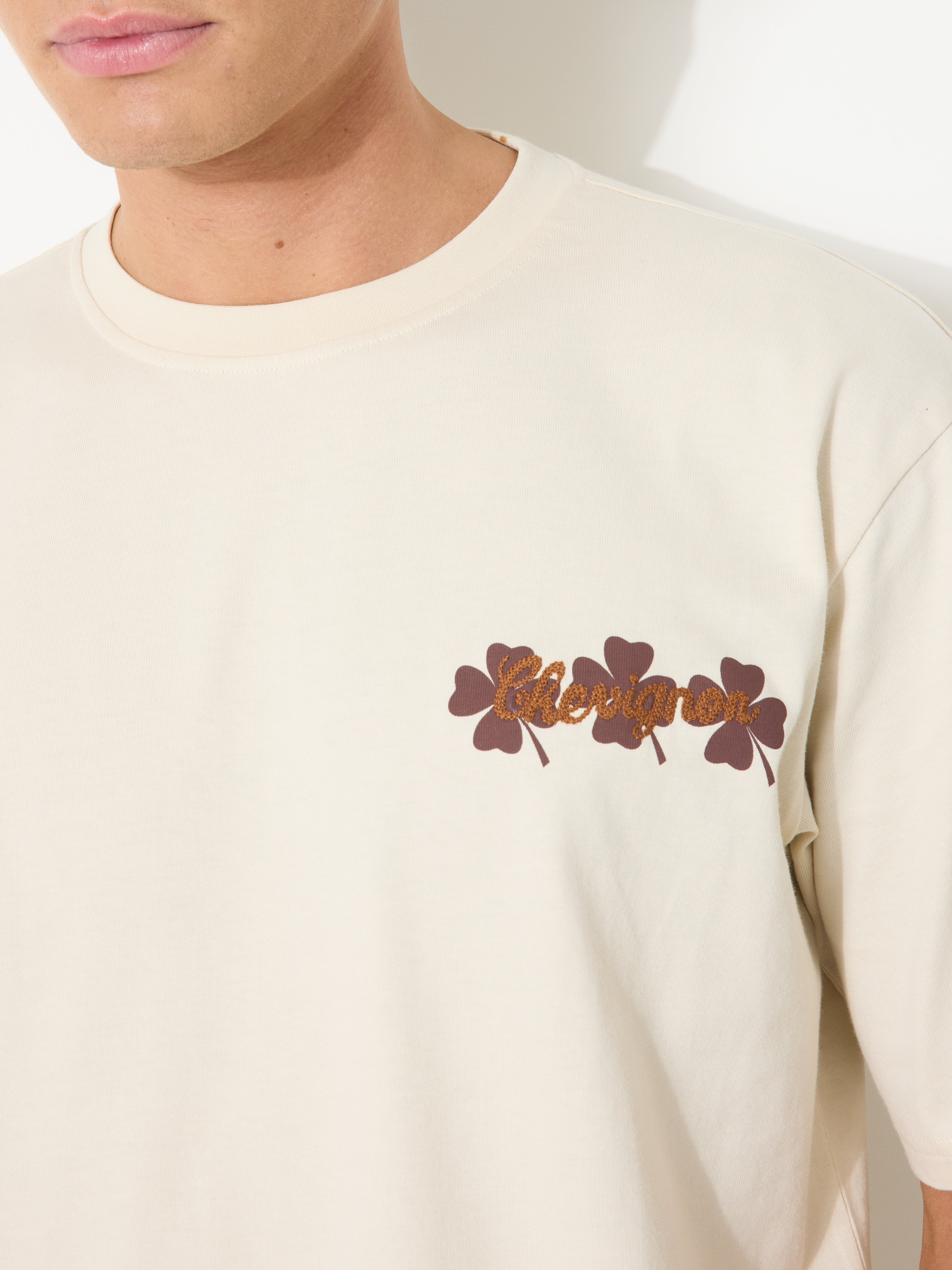 CLOVER TEE OVERSIZE ECRU T-SHIRT