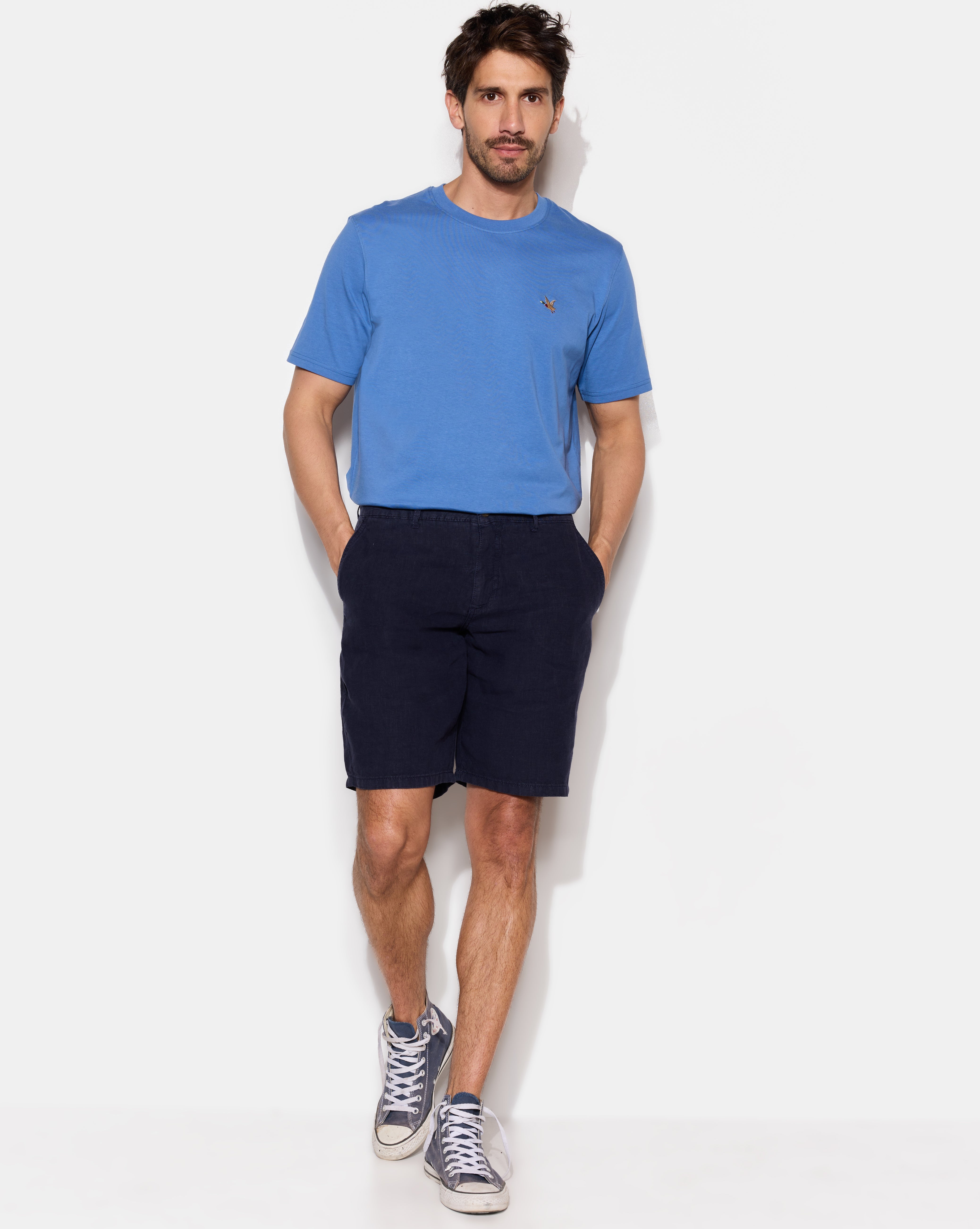 NAVY BLUE LINEN SHORTS