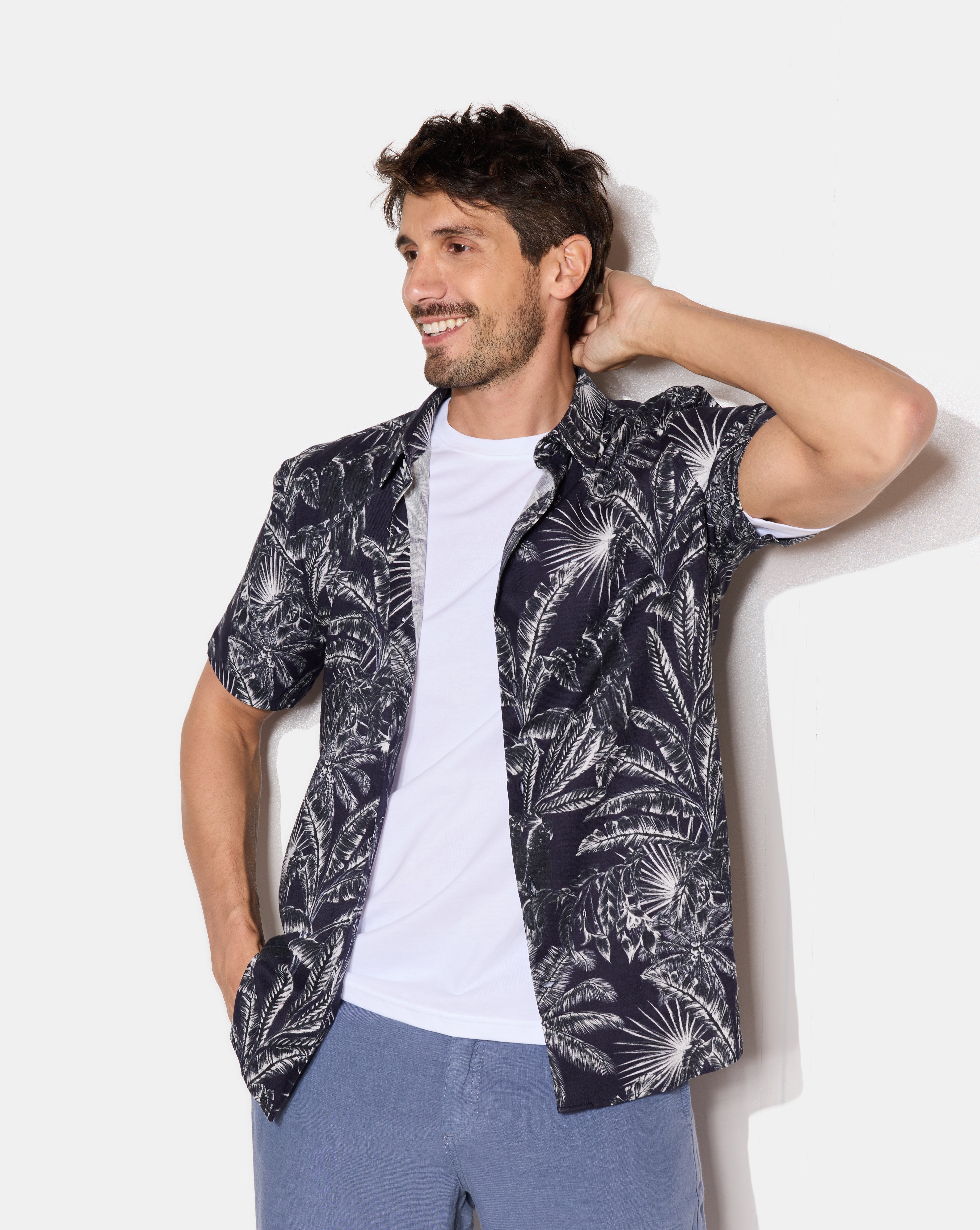 CHEMISE DOMINO BLEU MARINE