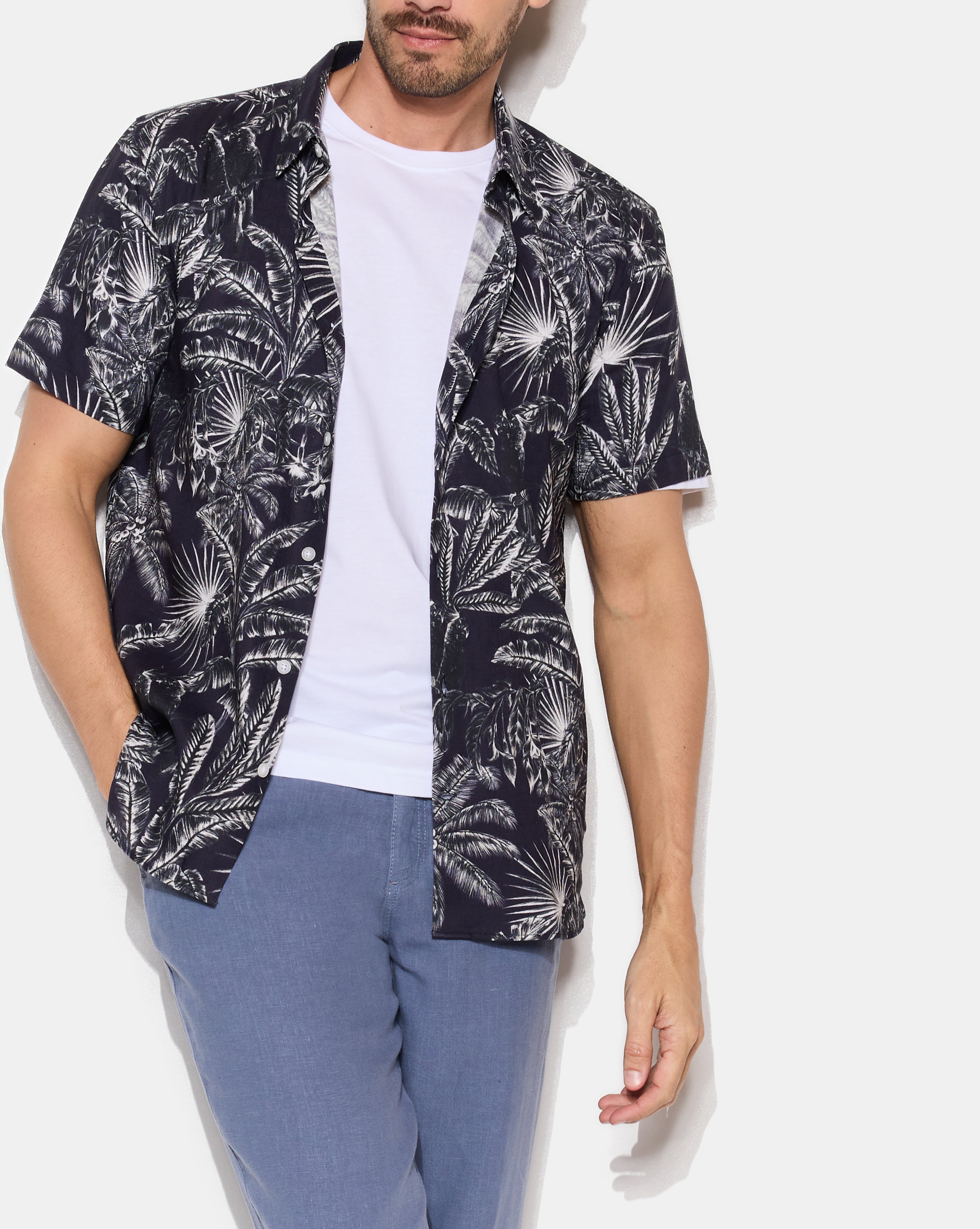 CHEMISE DOMINO BLEU MARINE