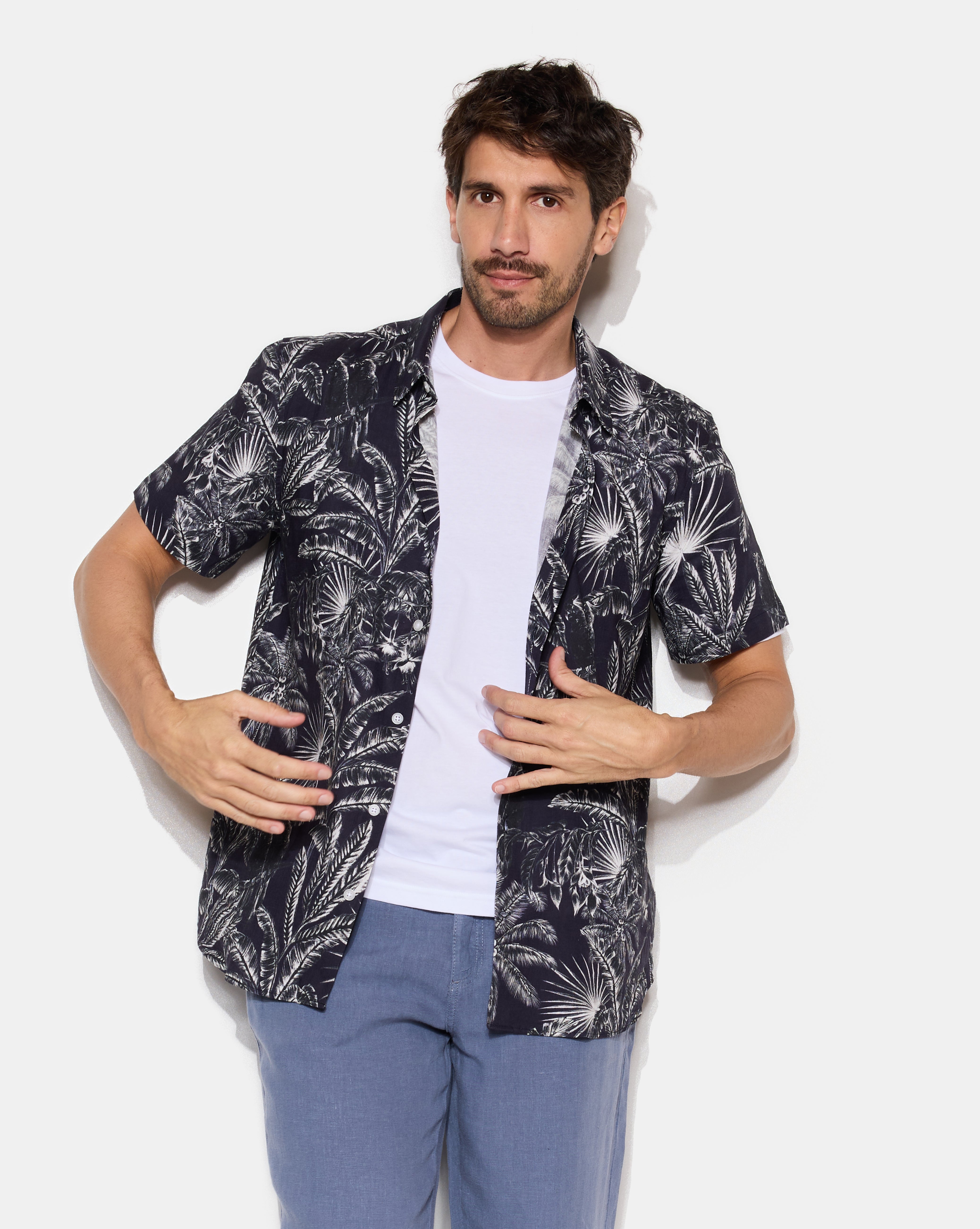 DOMINO HEMD MARINEBLAU