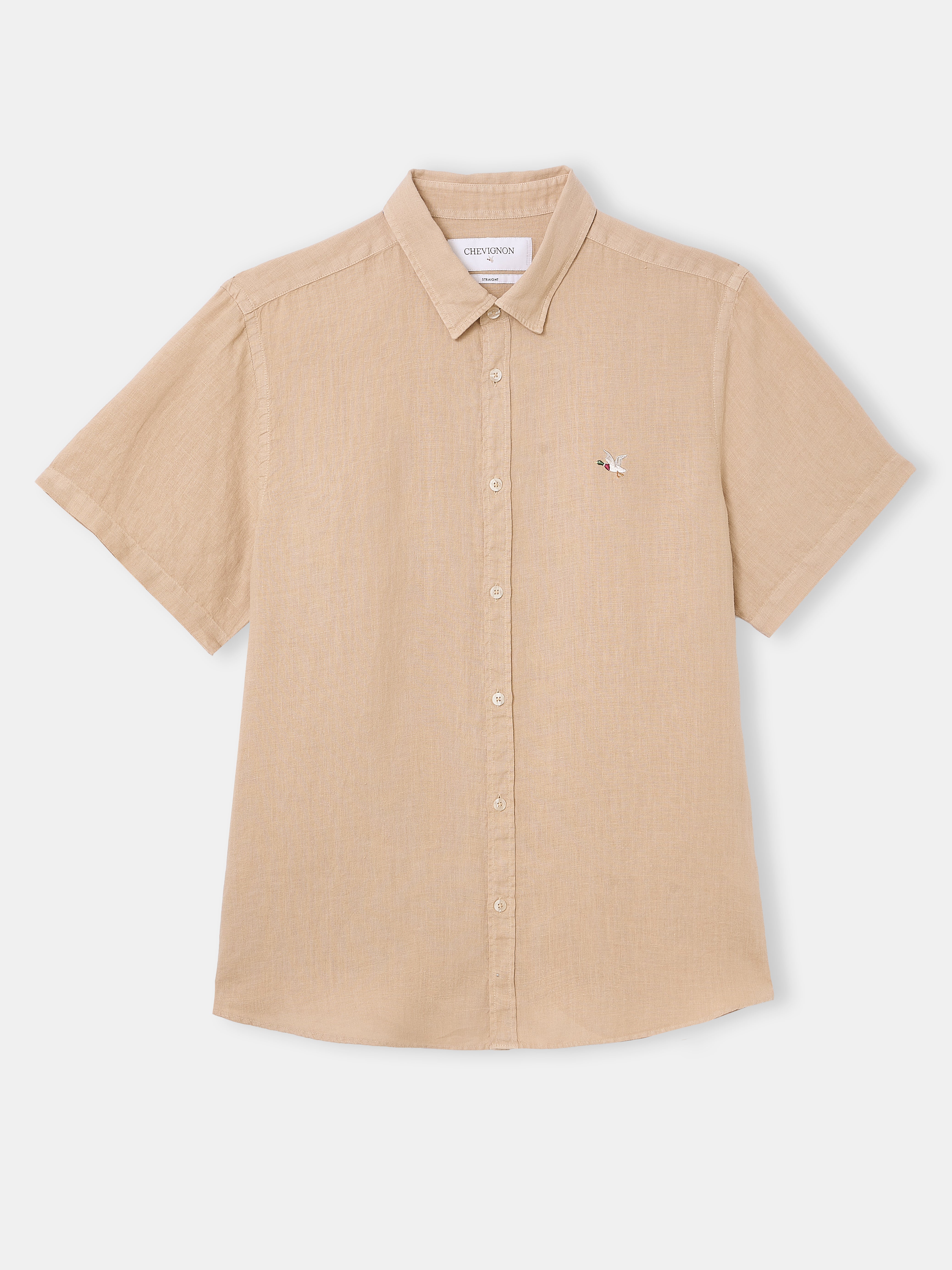 CHEMISE LINO MC BEIGE