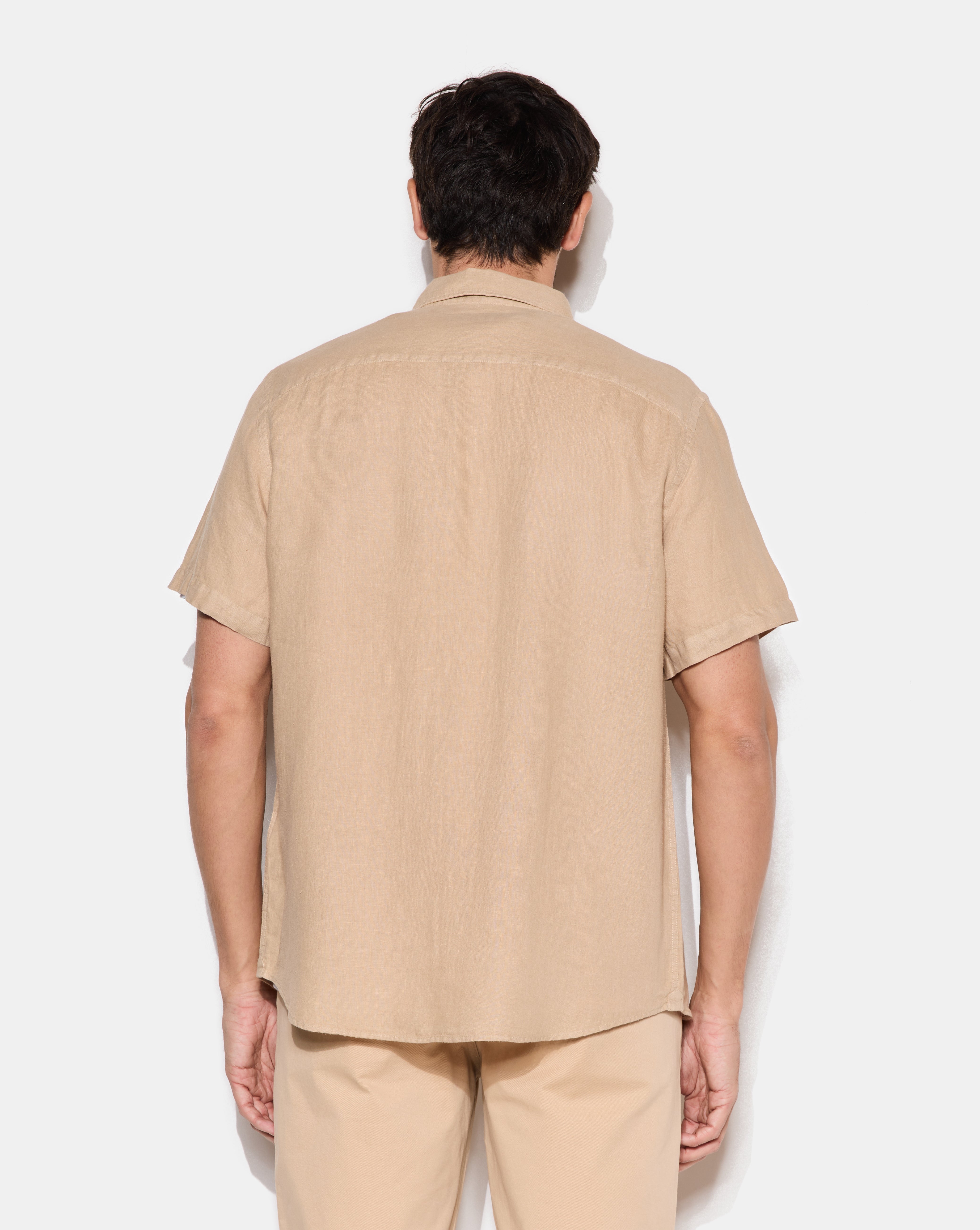 LEINENHEMD KR. BEIGE