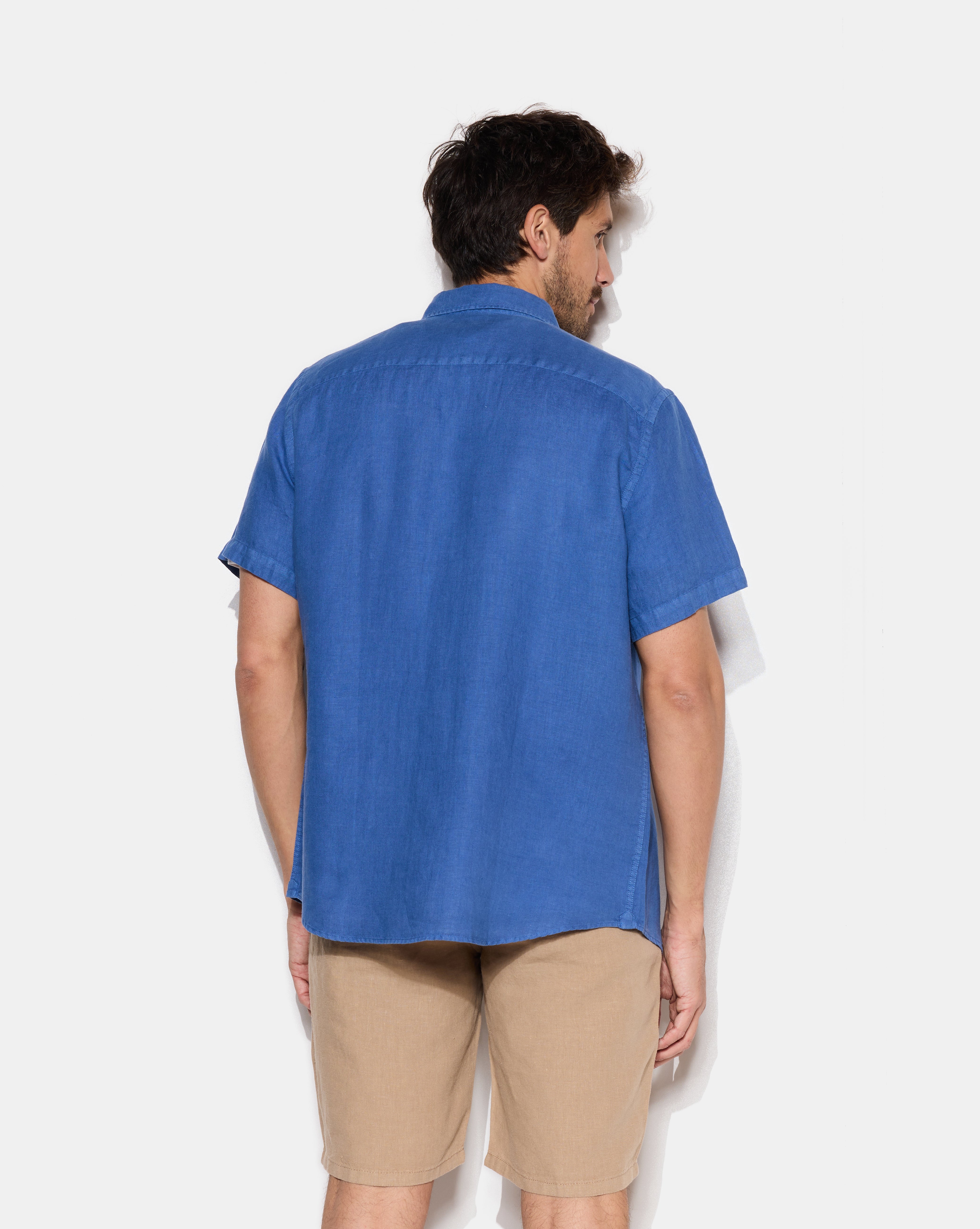 LEINENHEMD KR BLAU