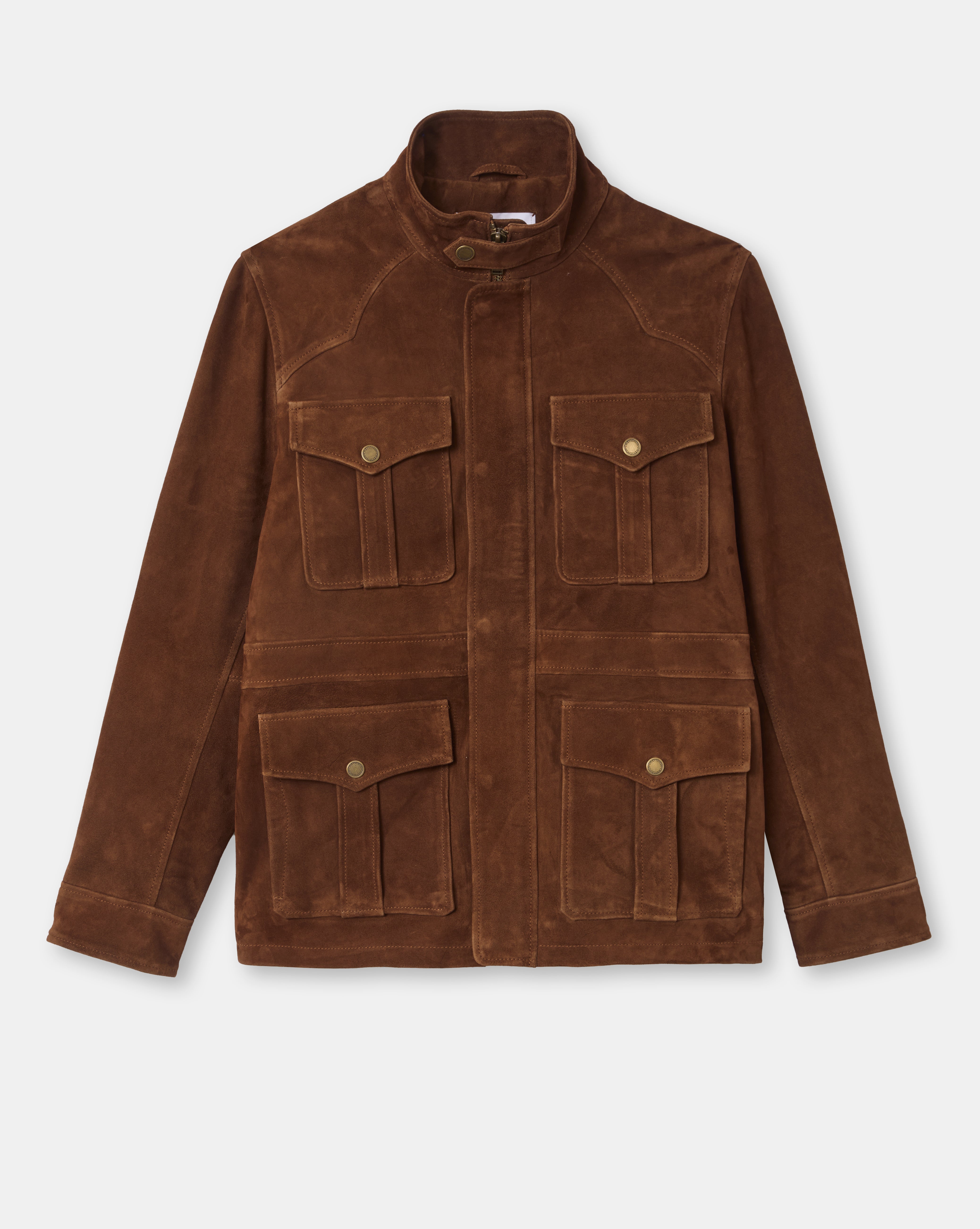 VESTE EN CUIR DAGGER MARRON