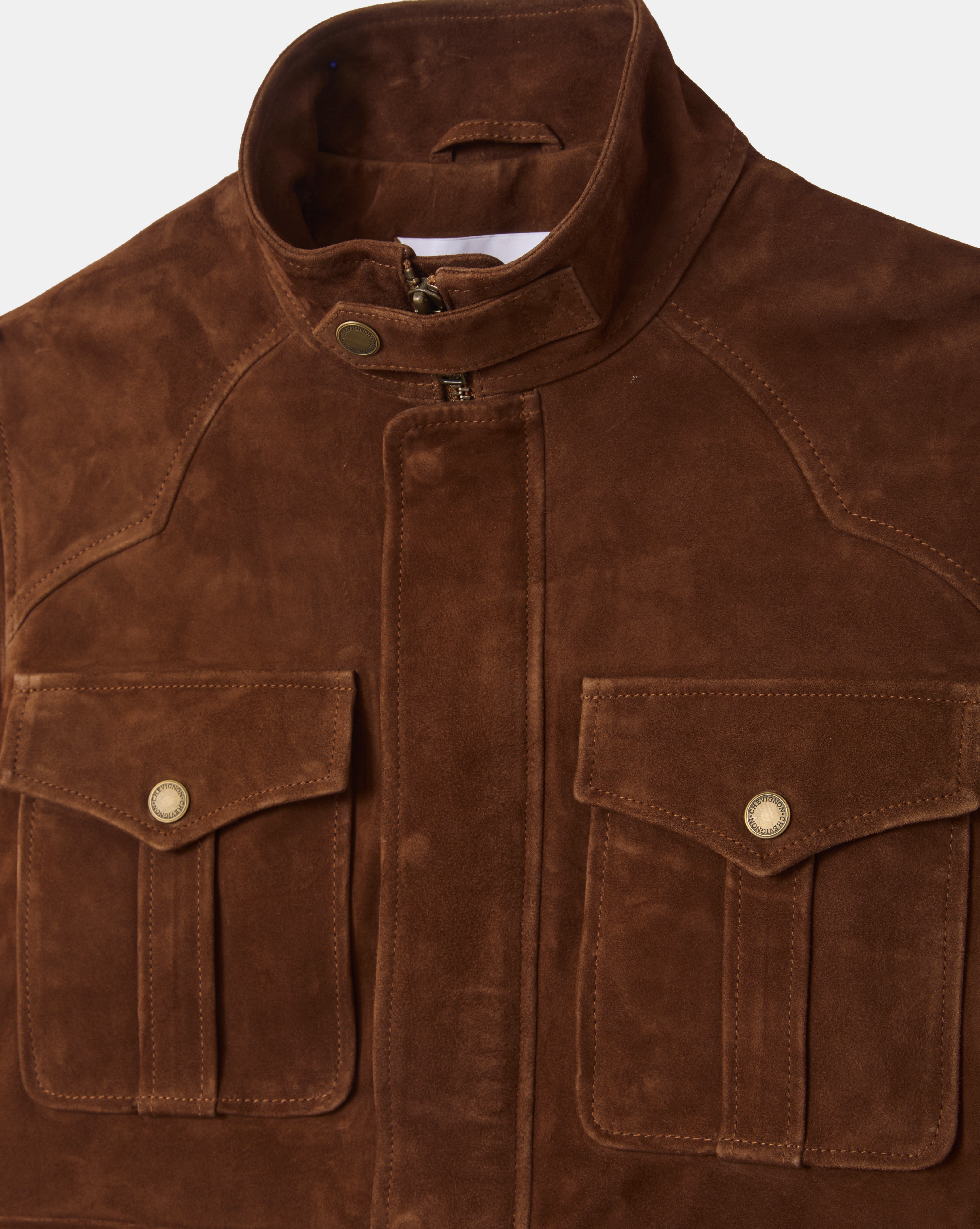 VESTE EN CUIR DAGGER MARRON