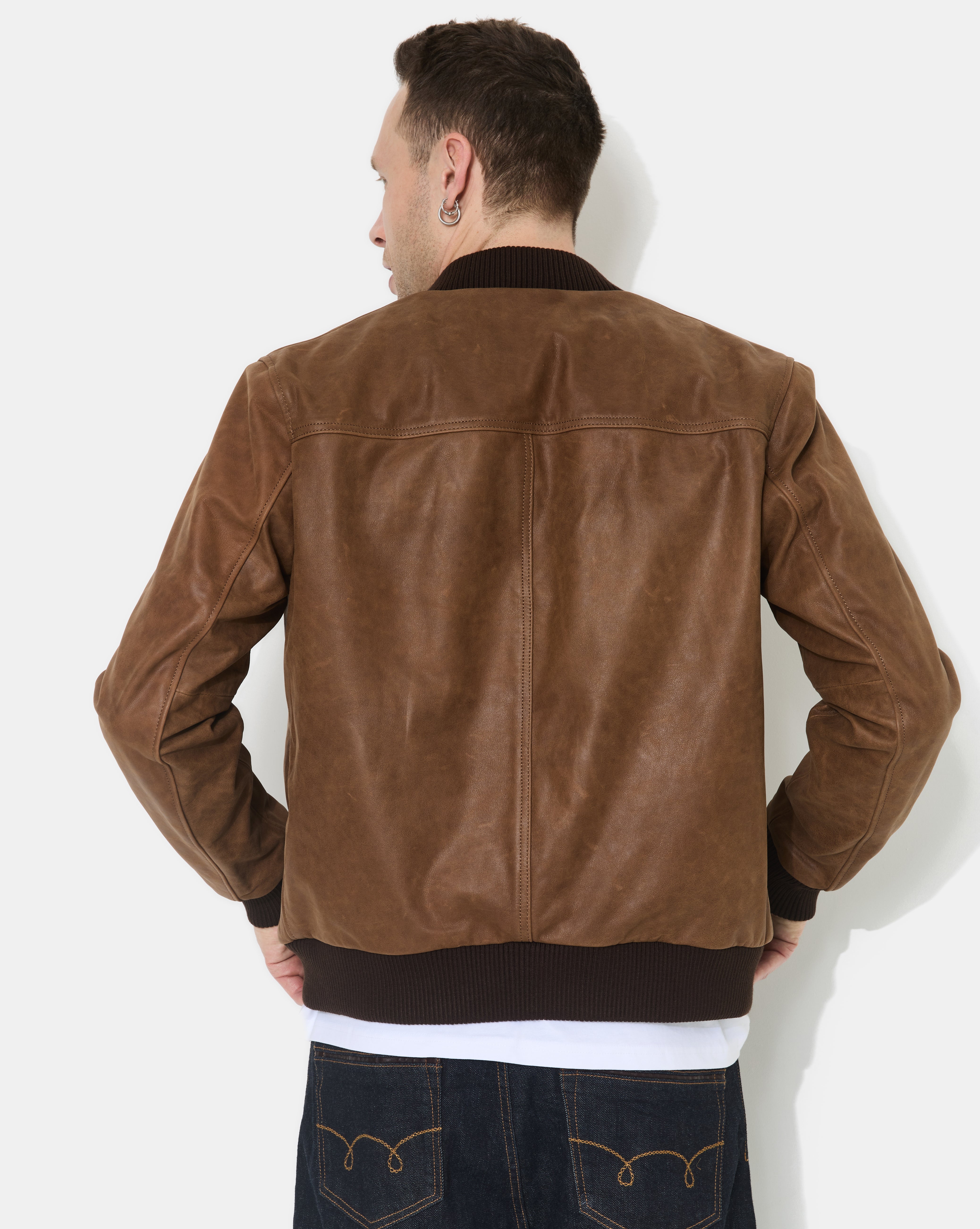 LEDERJACKE DALLAS BRAUN