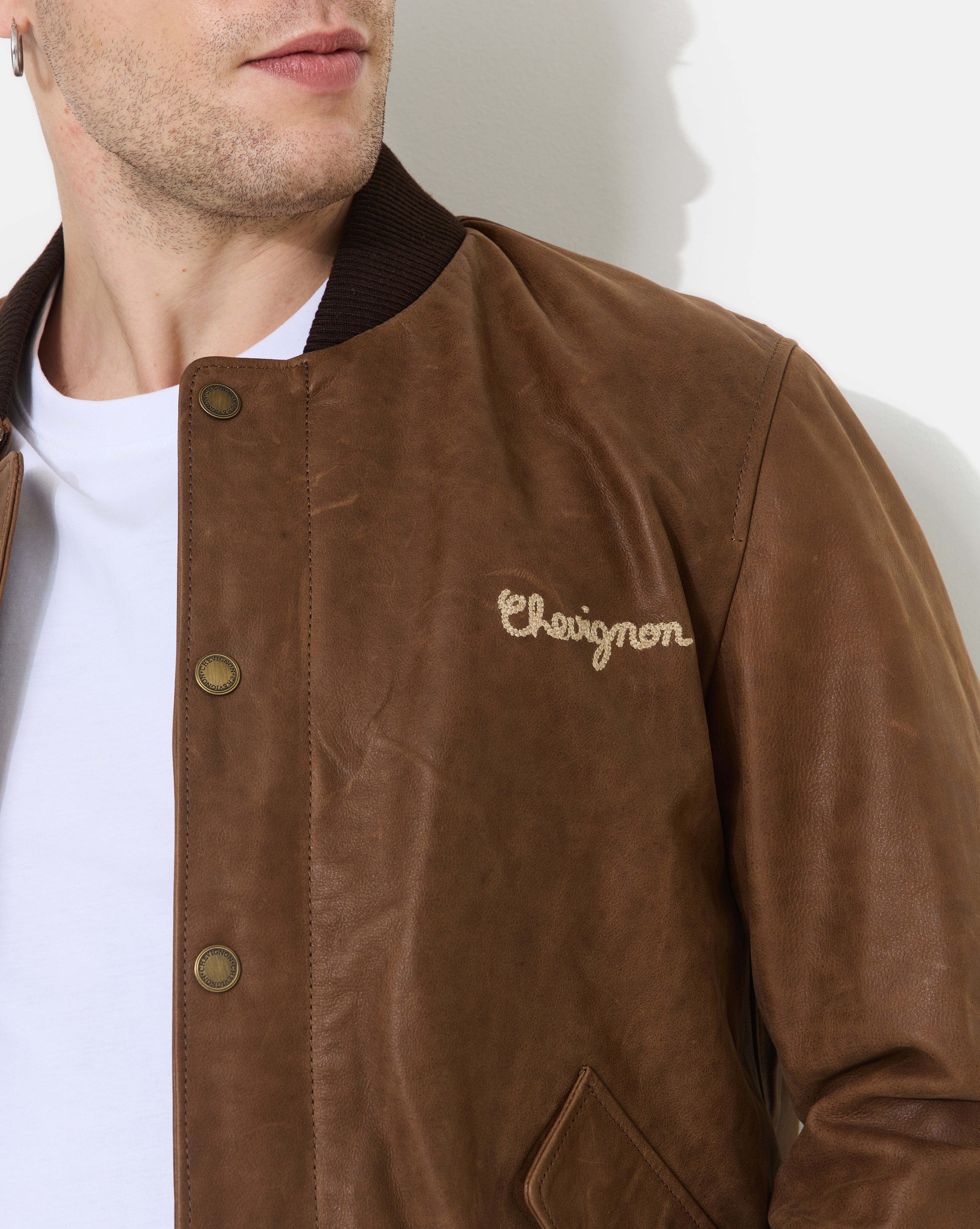 LEDERJACKE DALLAS BRAUN