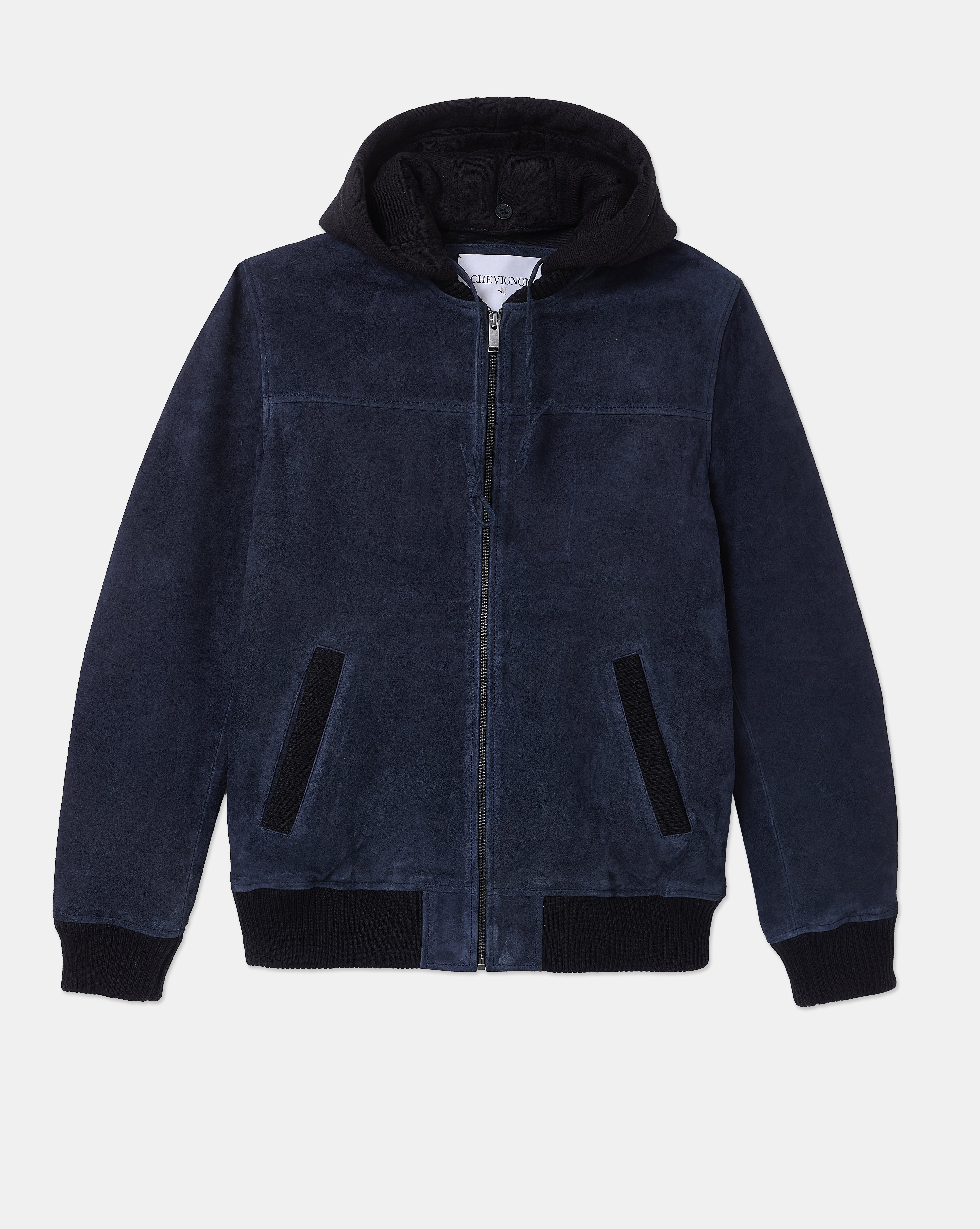 LEDERJACKE DJIBRIL SUEDE BLAU