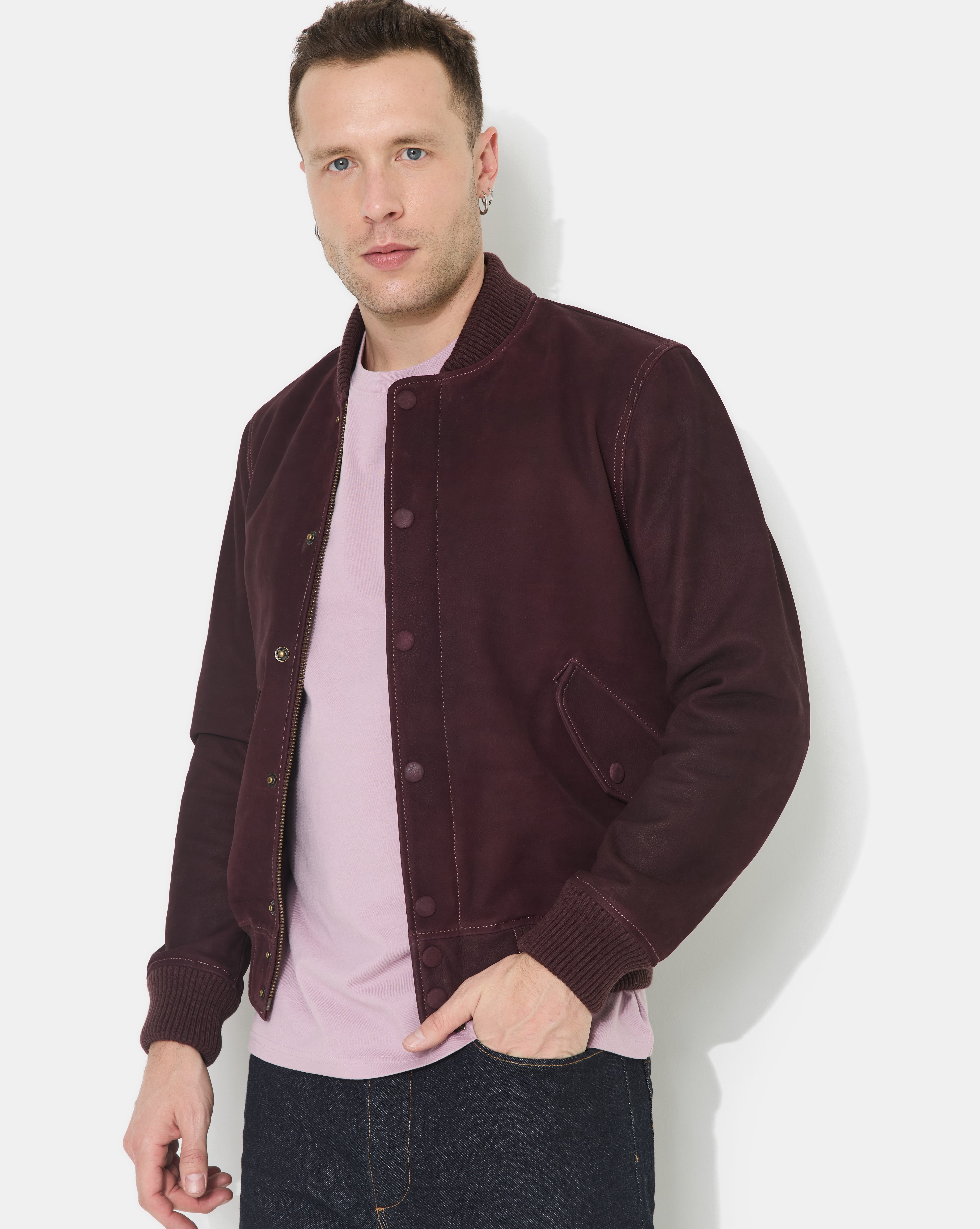 TEDDY EN CUIR DUSTY BURGUNDY