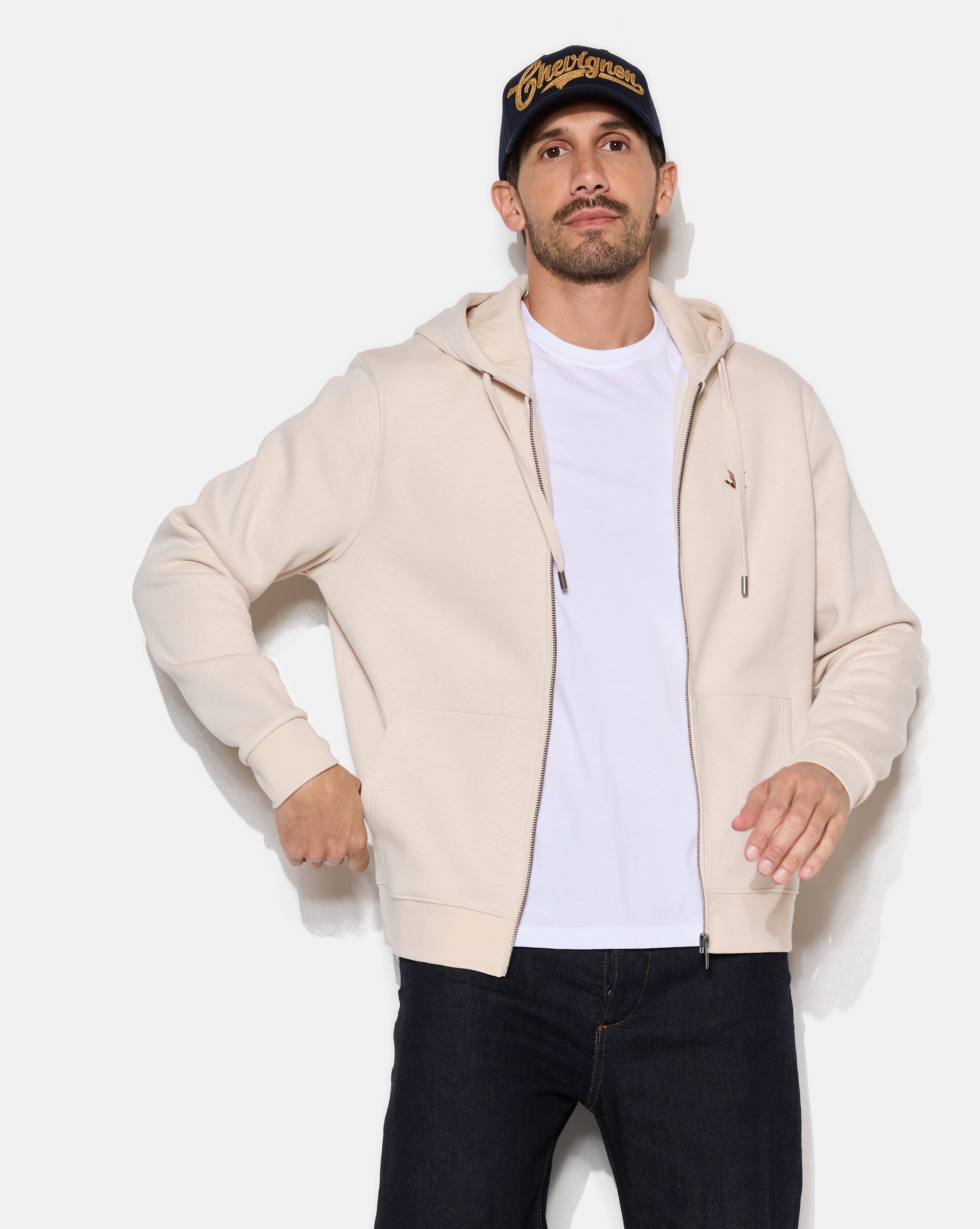SWEATSHIRT CITY KAPUZENJACKE BEIGE
