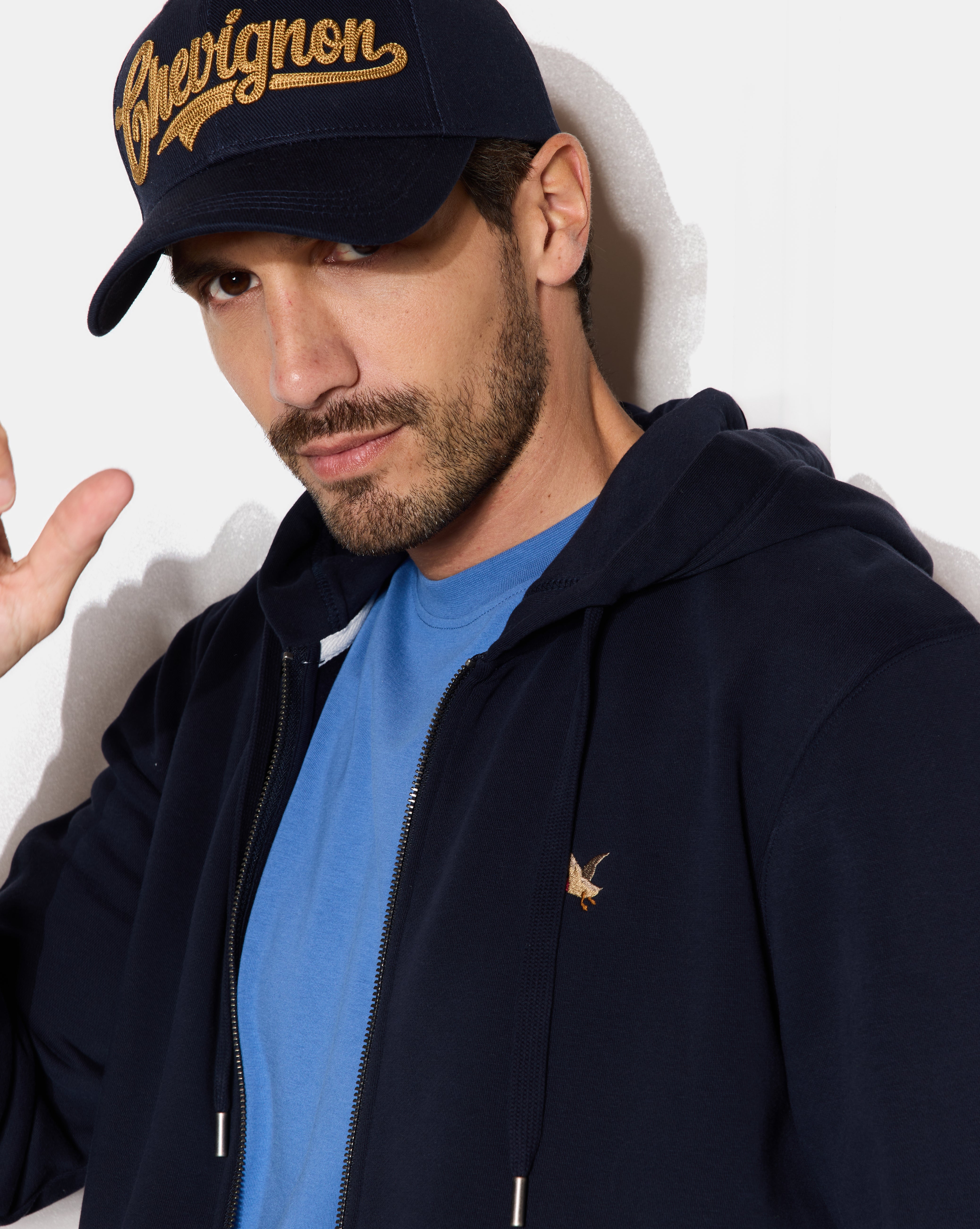 KAPUZEN-SWEATSHIRT CITY MIT REISSVERSCHLUSS NAVYBLAU