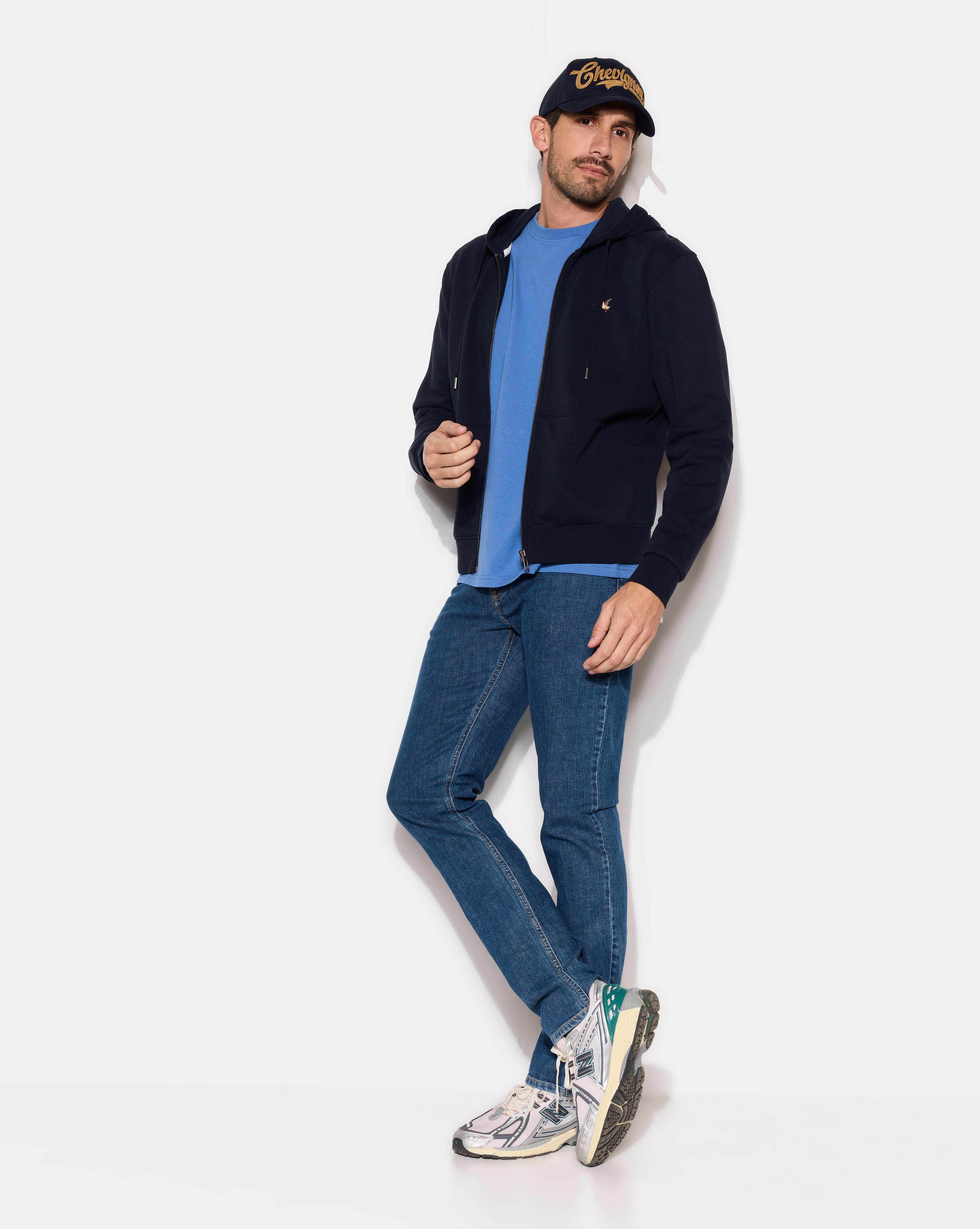 KAPUZEN-SWEATSHIRT CITY MIT REISSVERSCHLUSS NAVYBLAU