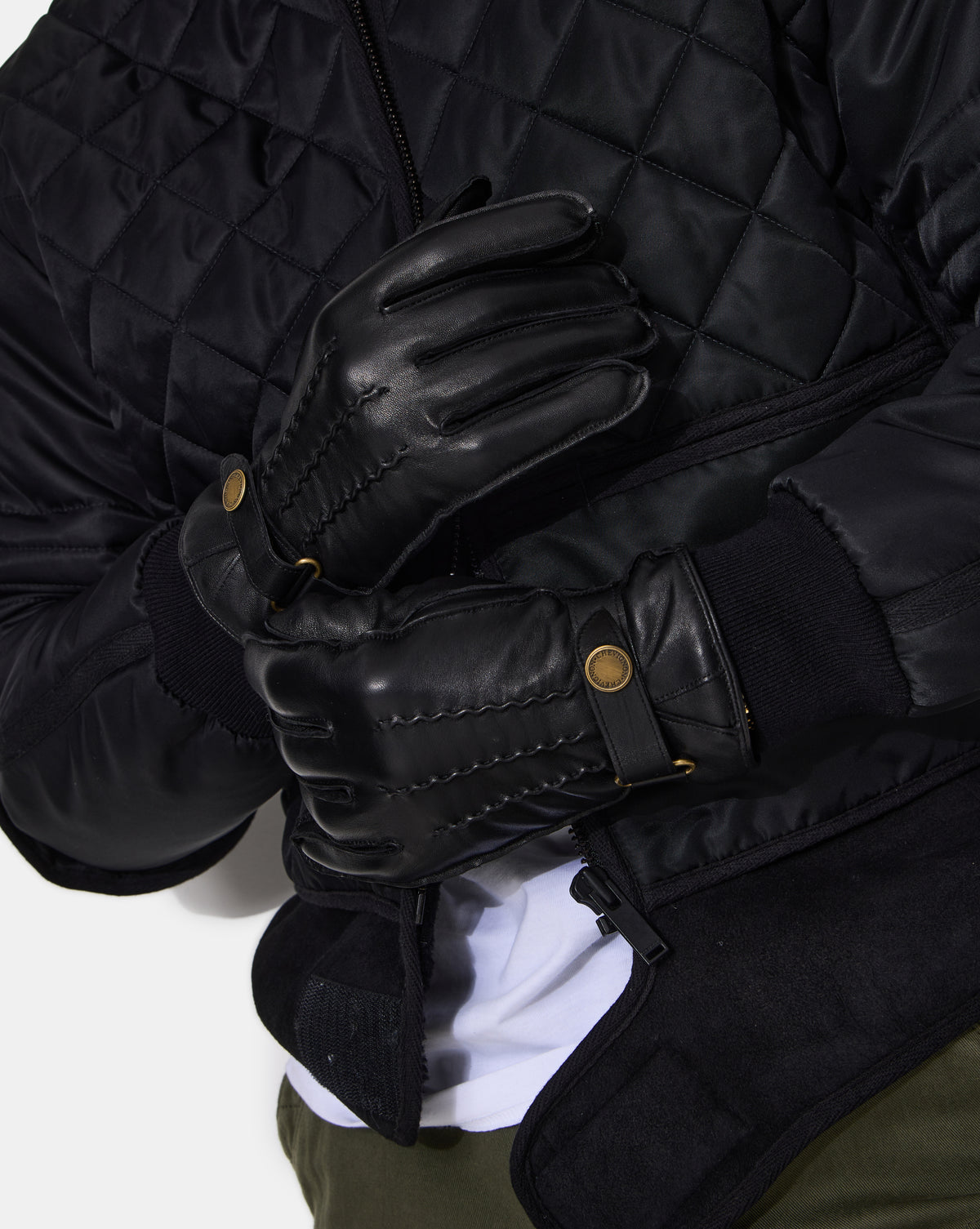 Leather gloves 3-PLY BLACK GLOVES
