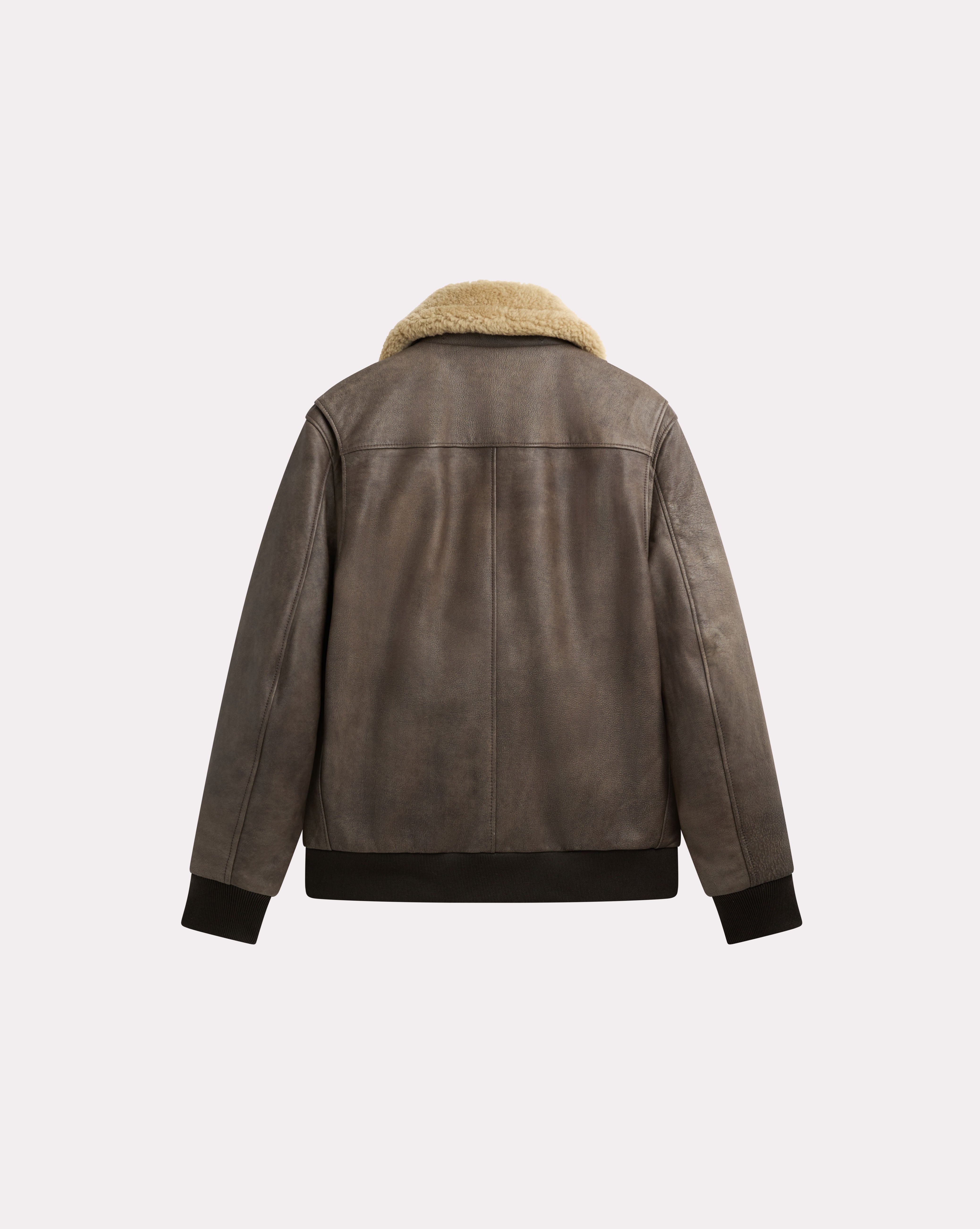 BROWN LEATHER PILOT JACKET - Chevignon