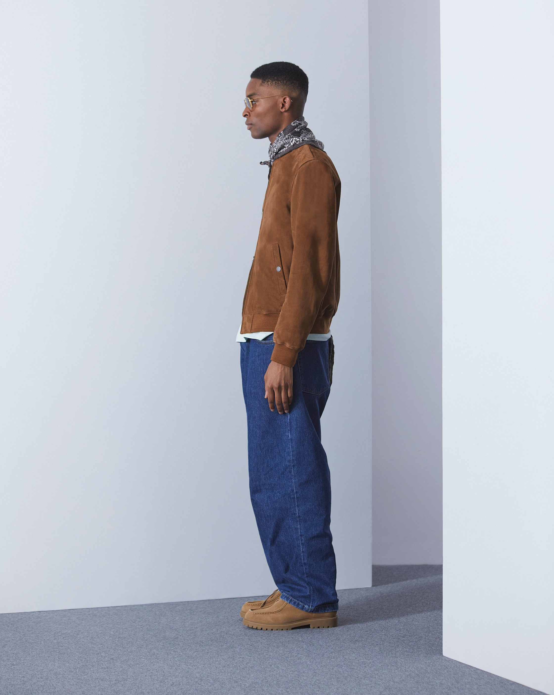 BLOUSON TEDDY SUEDE MARRON