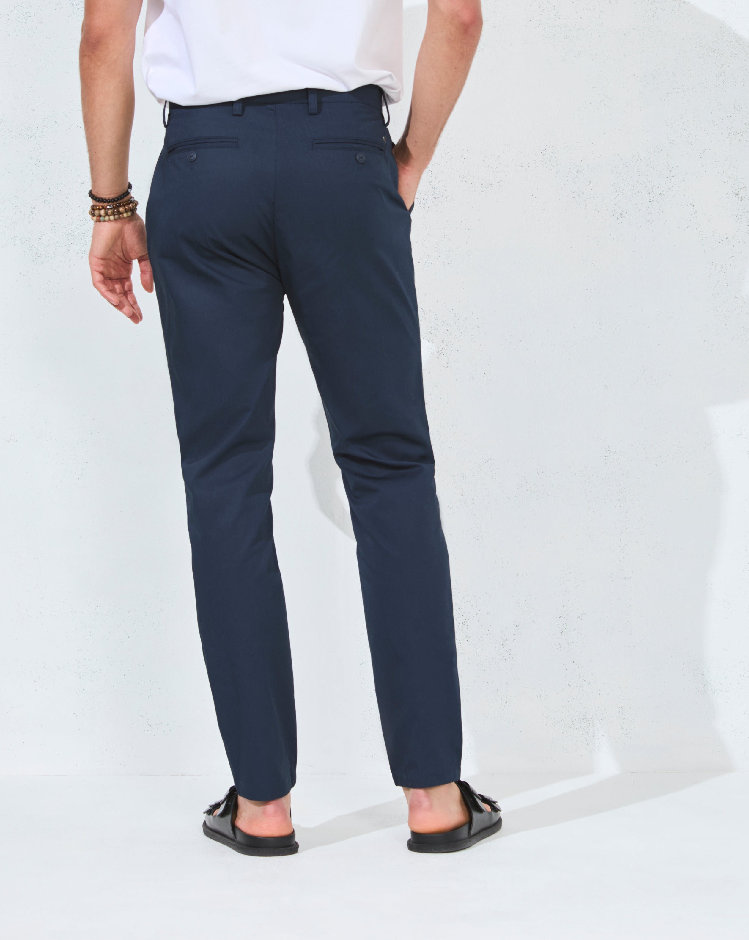 DUCK FOLD IVANA NAVY BLUE TROUSERS