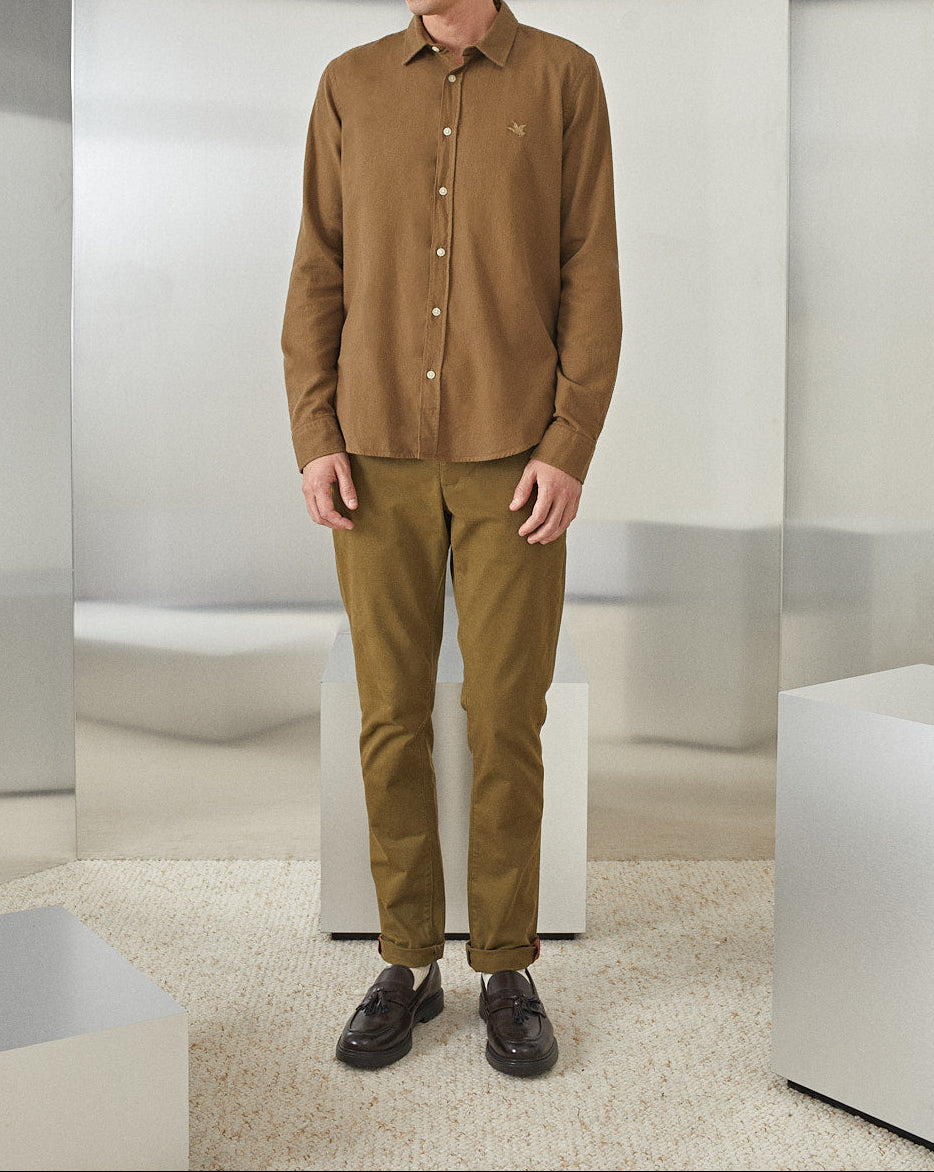 KHAKI-KARIERTES HEMD