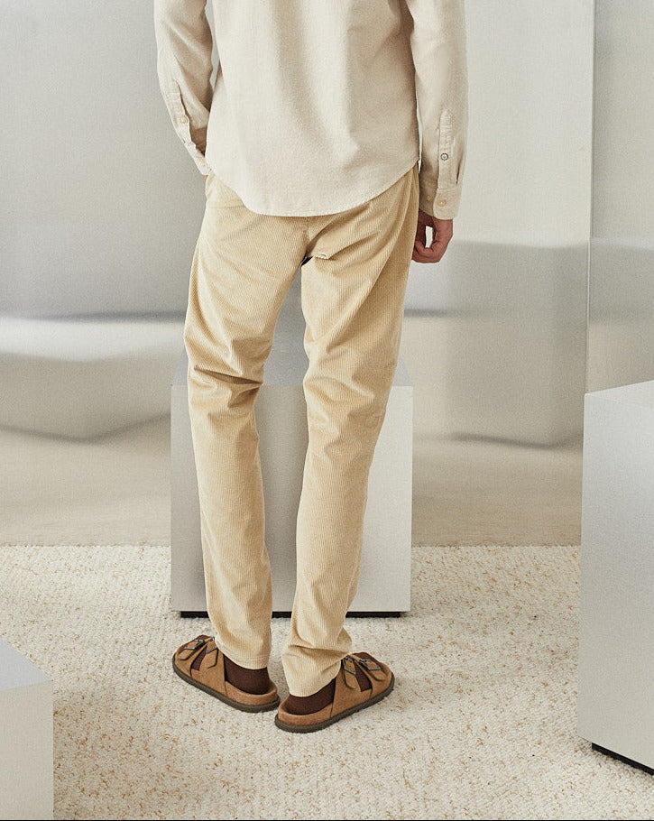 DUCK BEIGE VELVET CHINO TROUSERS